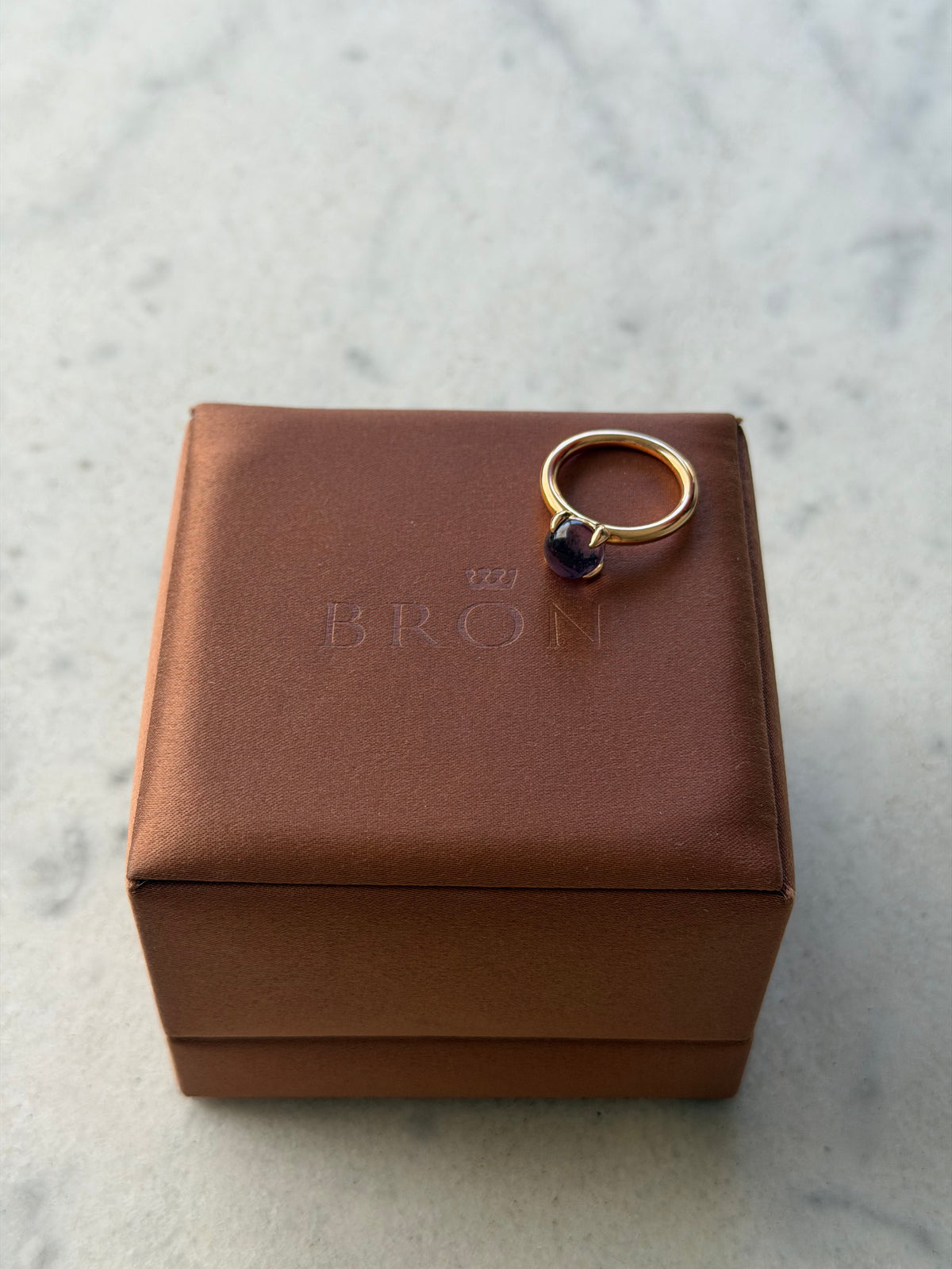 Rosegouden catch ring van Bron Jewelry 18 karaat
