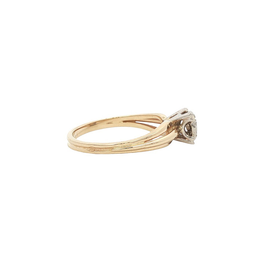 14-karat gold entourage ring with diamond