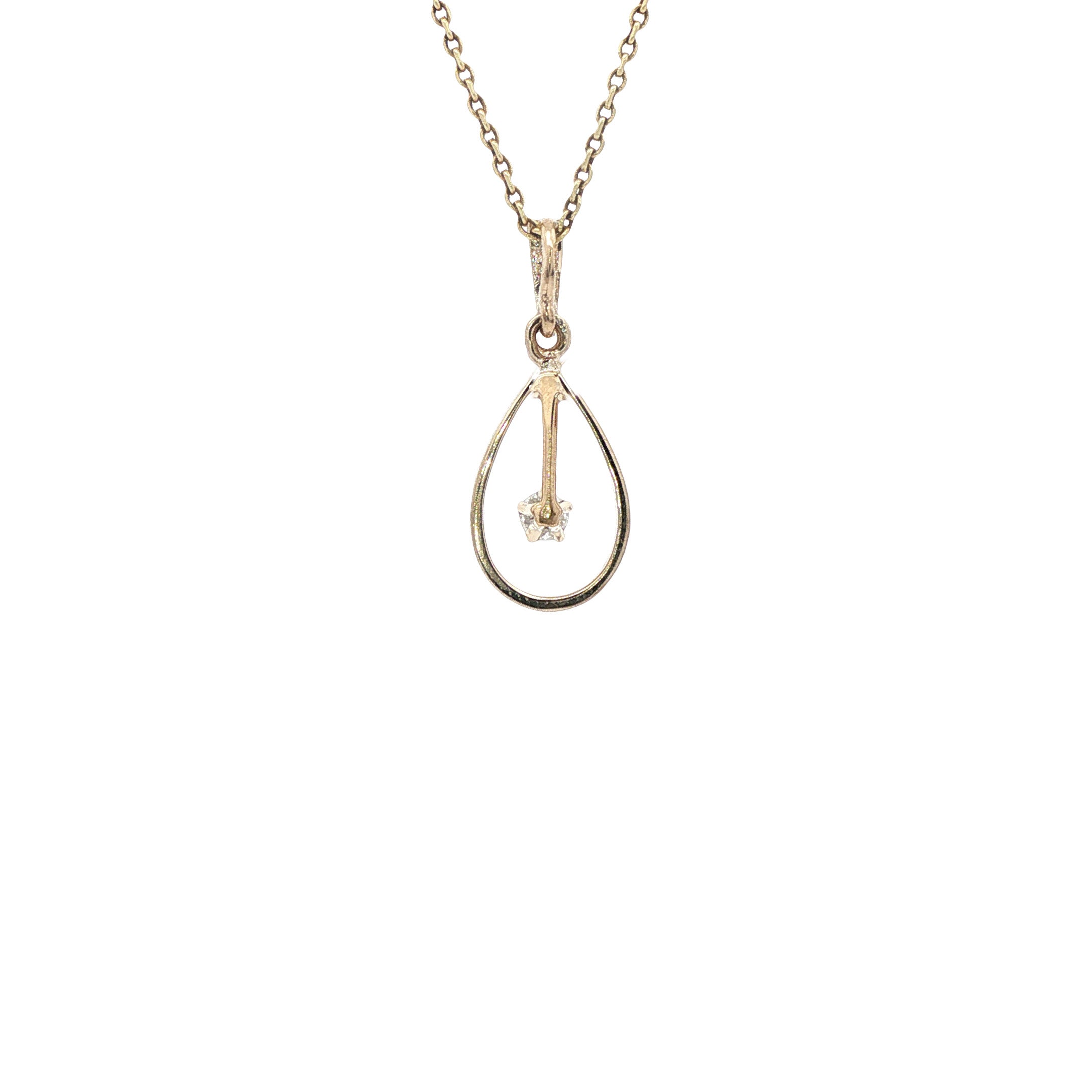 Witgouden hanger met diamant 14 karaat