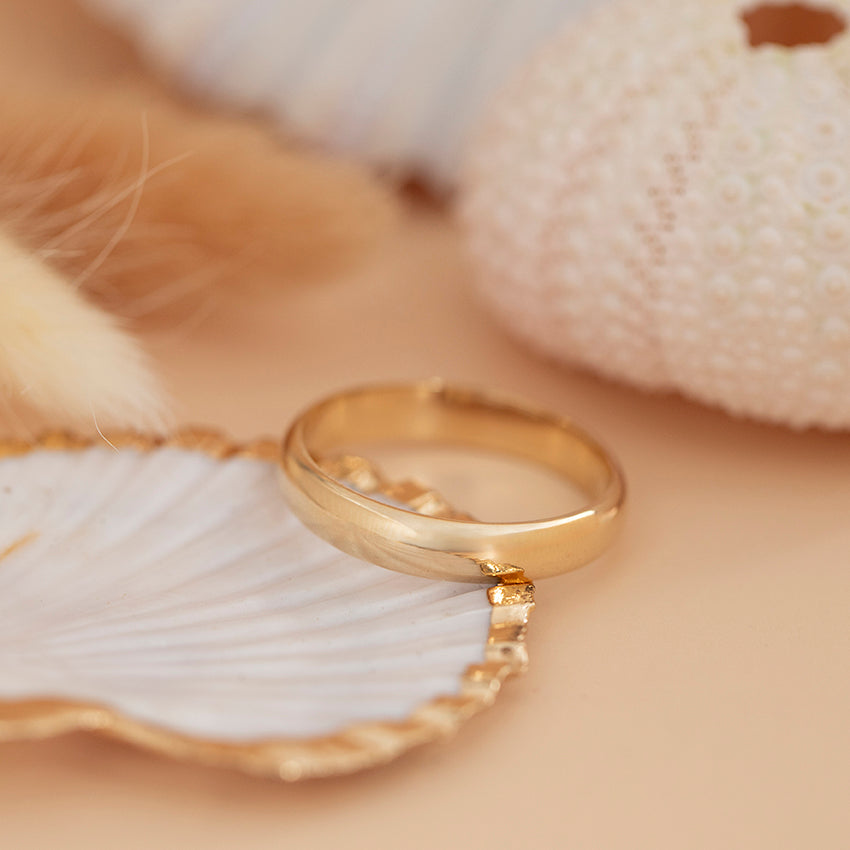 Gouden gladde ring 14 karaat