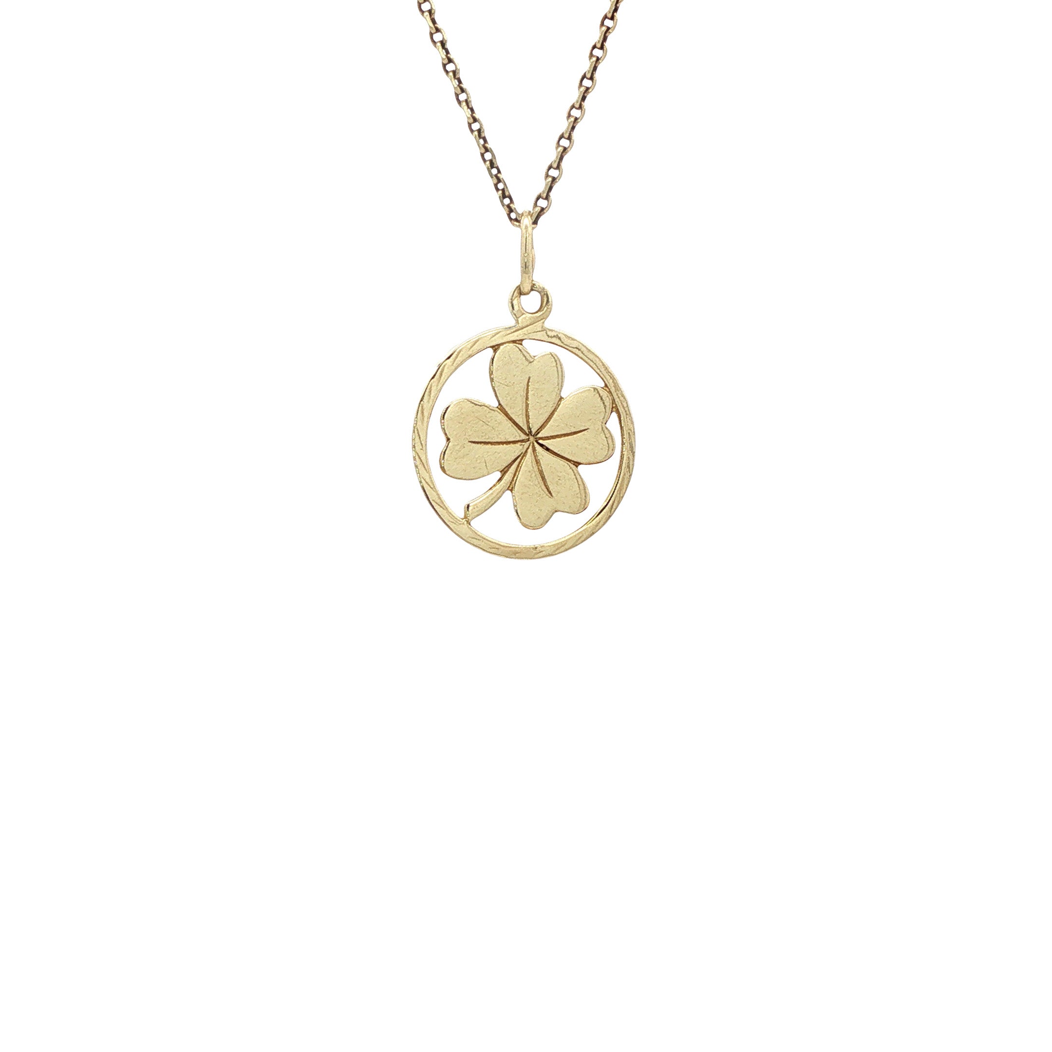 Gouden hanger klaver vier 14 karaat