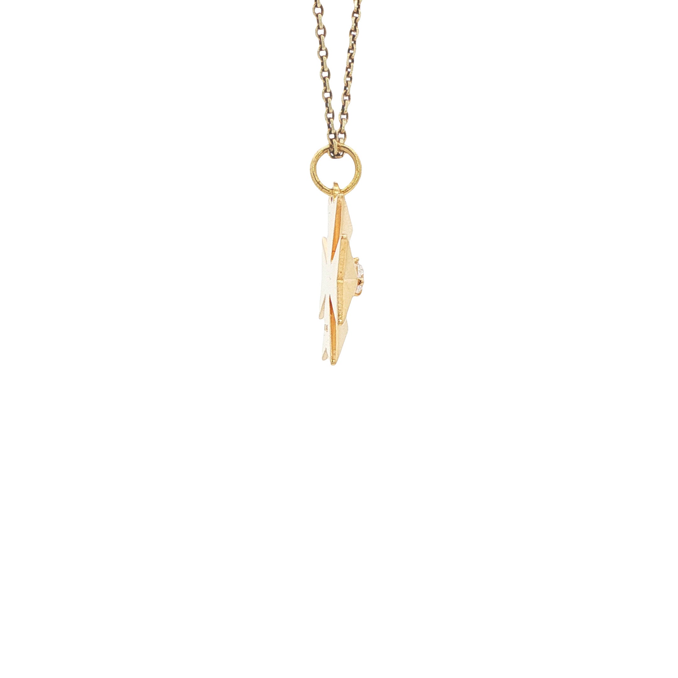 Gouden maltezer kruishanger zirkonia 18 karaat