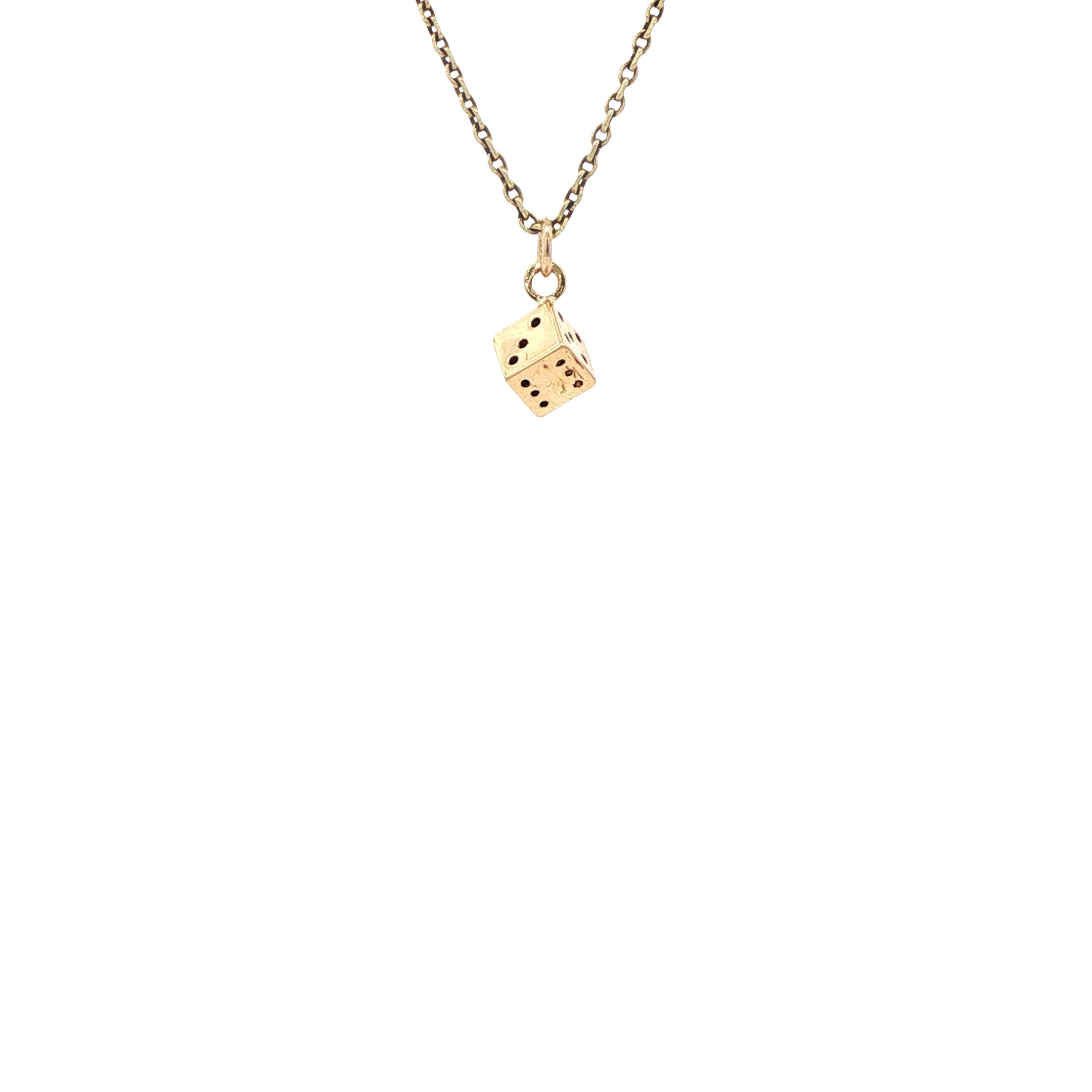 Gouden hanger dobbelsteen 14 karaat