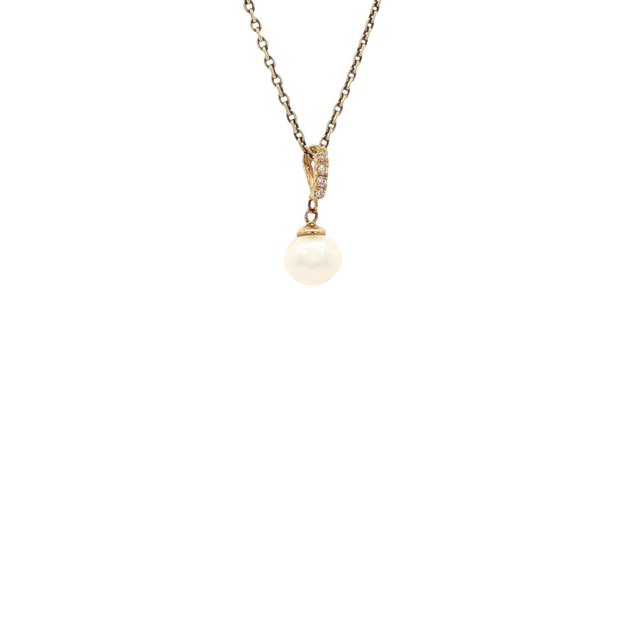 Gouden hanger met parel en diamant 14 karaat* nieuw