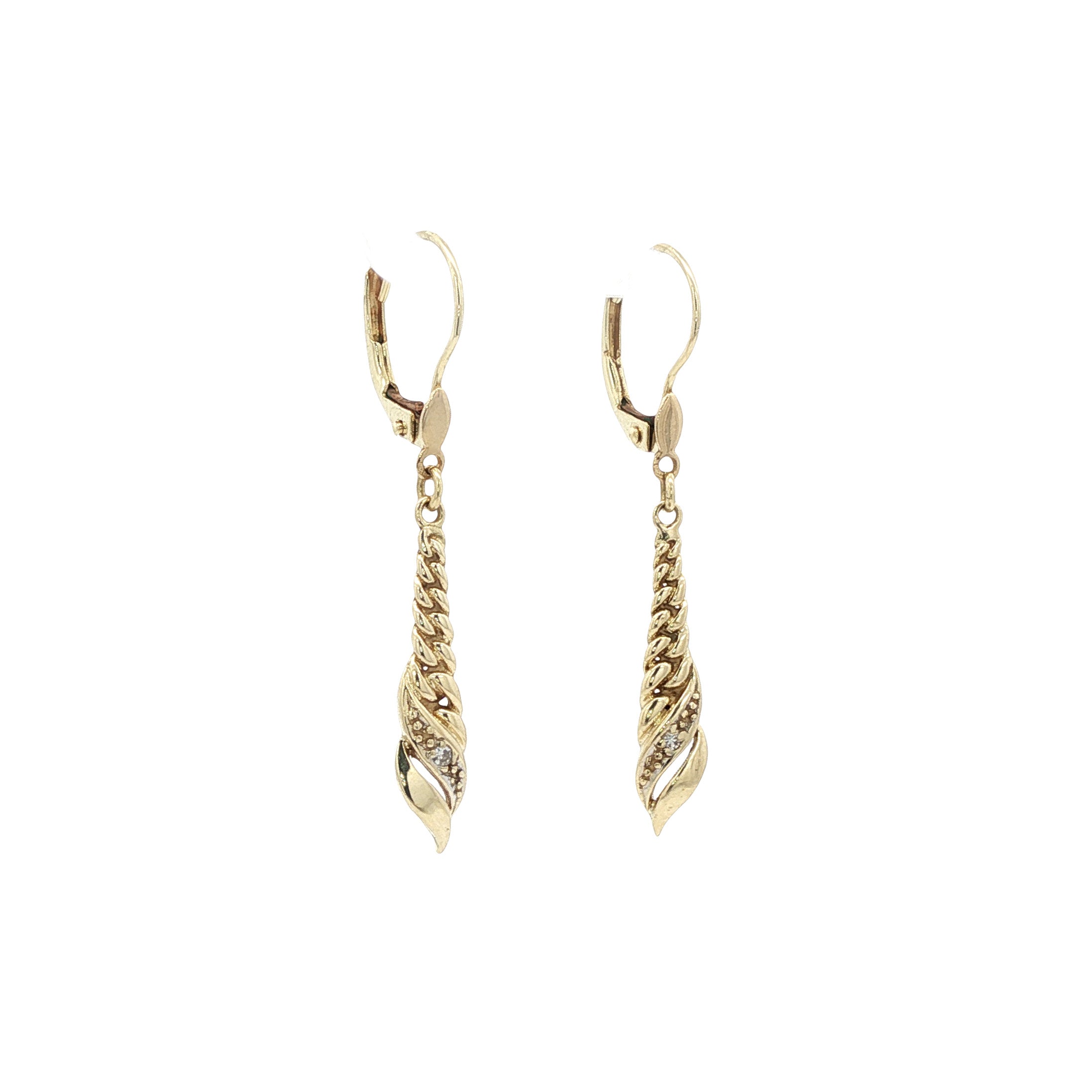 14 karat gold earrings with diamond