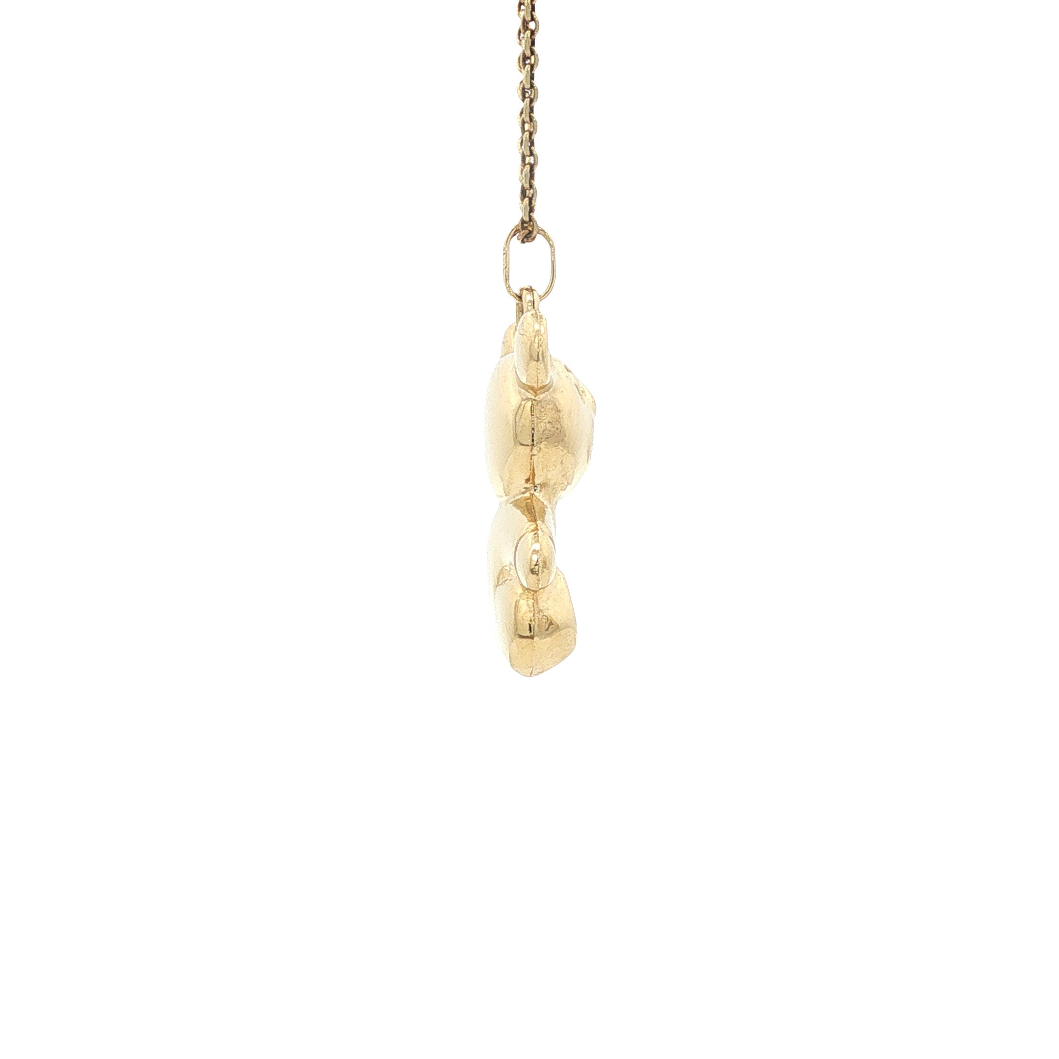 Gouden hanger beer 14 karaat