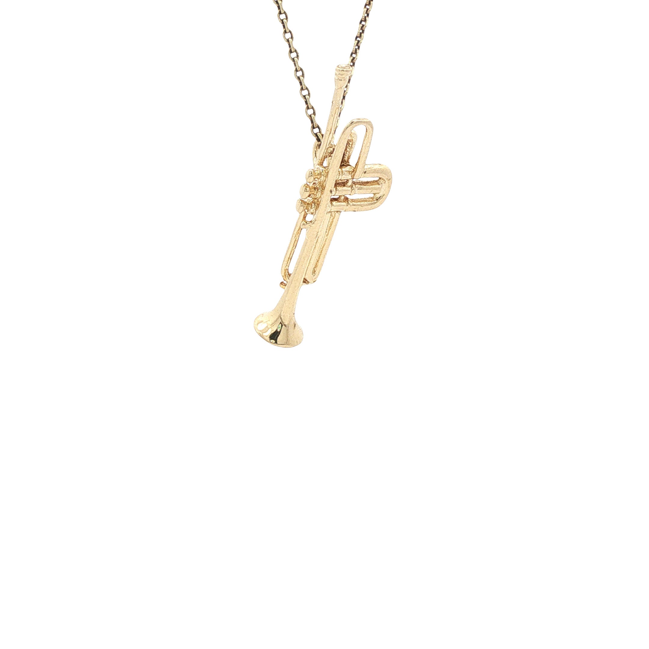 Gouden hanger trompet 14 karaat