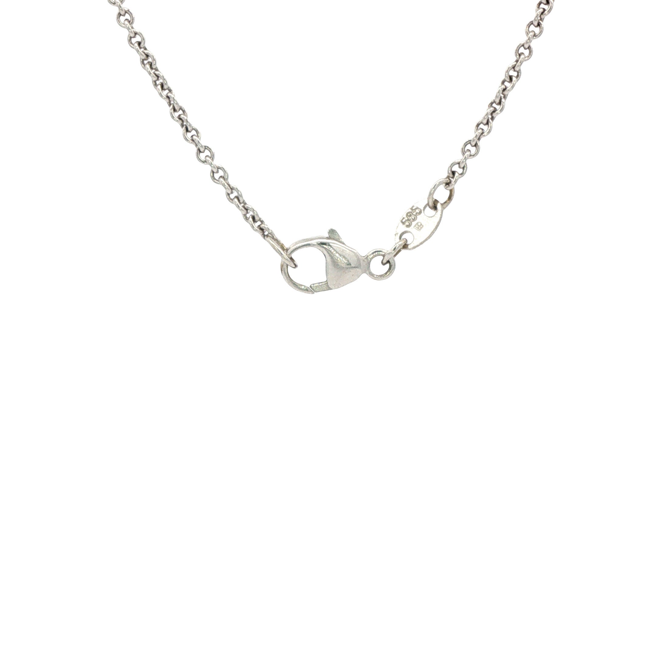 Witgouden lengtecollier anker 45 cm 14 karaat