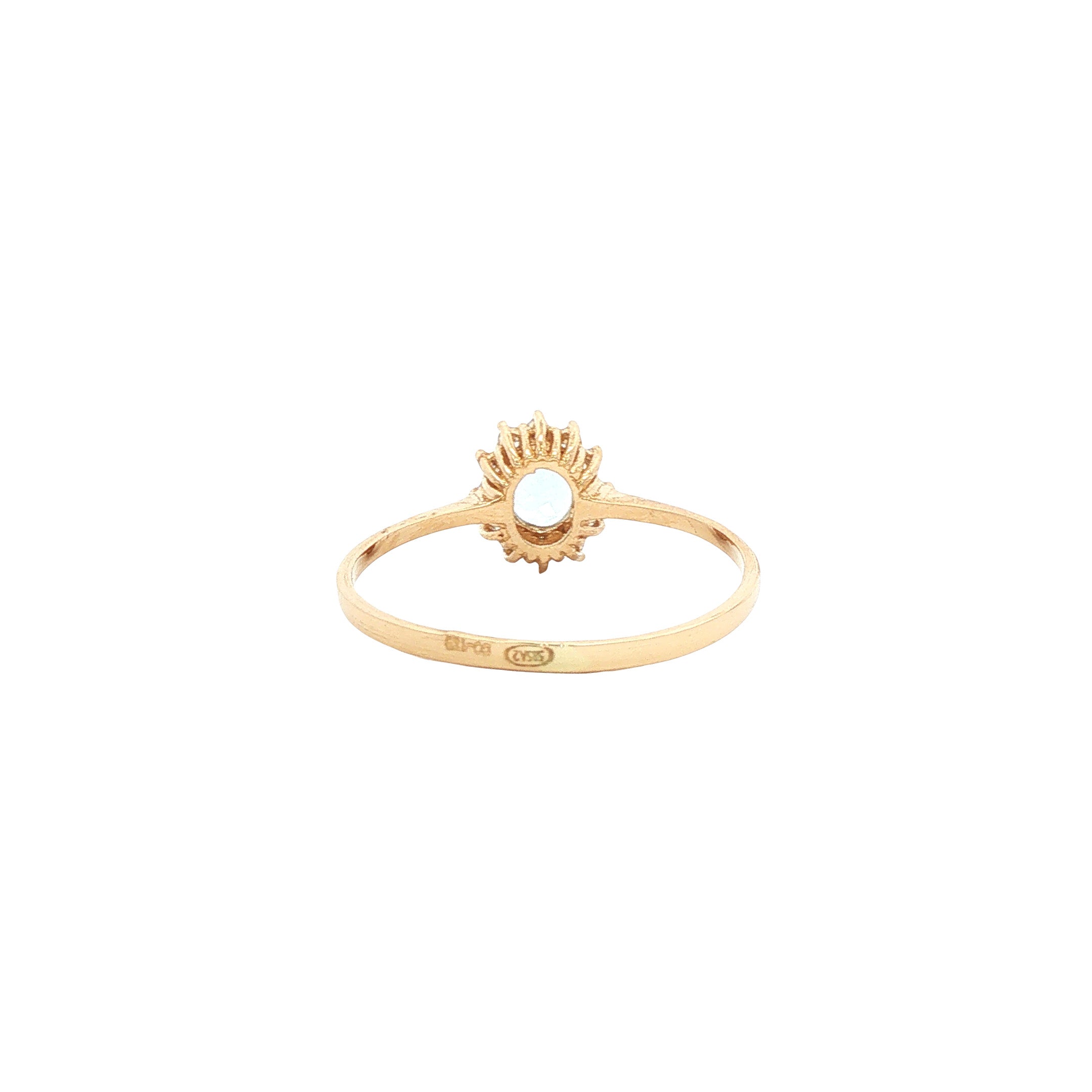 Gouden ring met topaas en diamant 14 karaat* nieuw