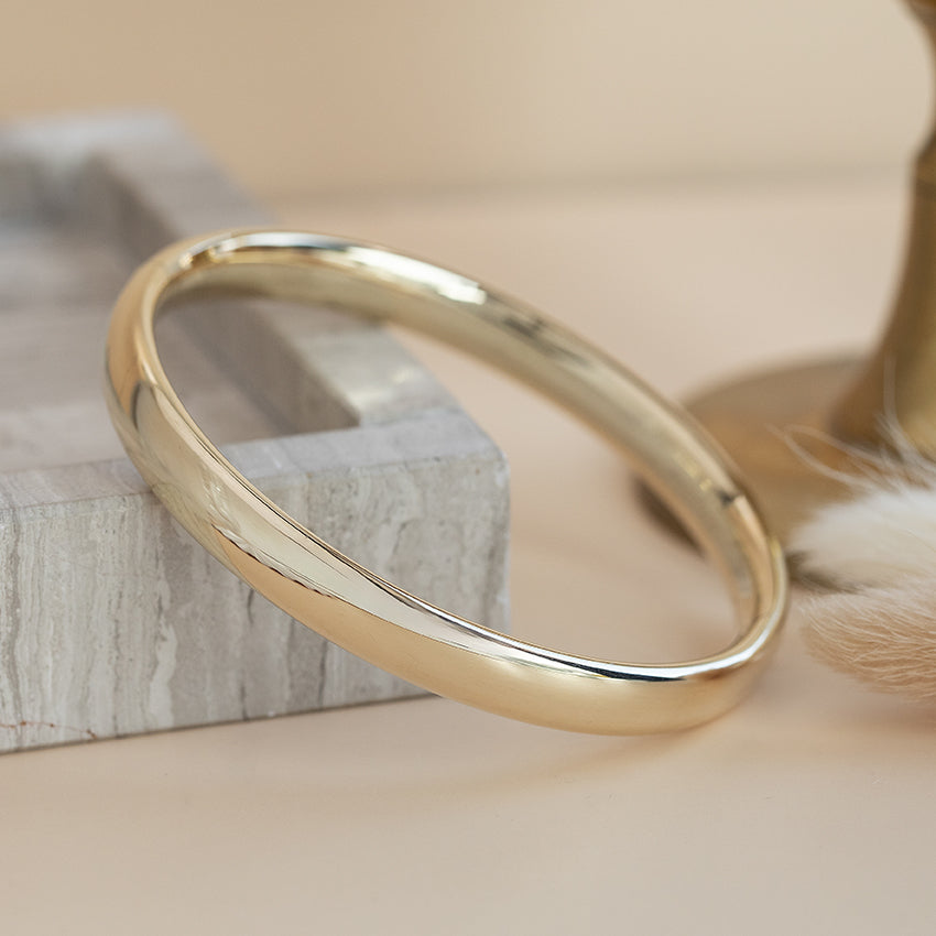 Gouden gladde bangle 14 karaat