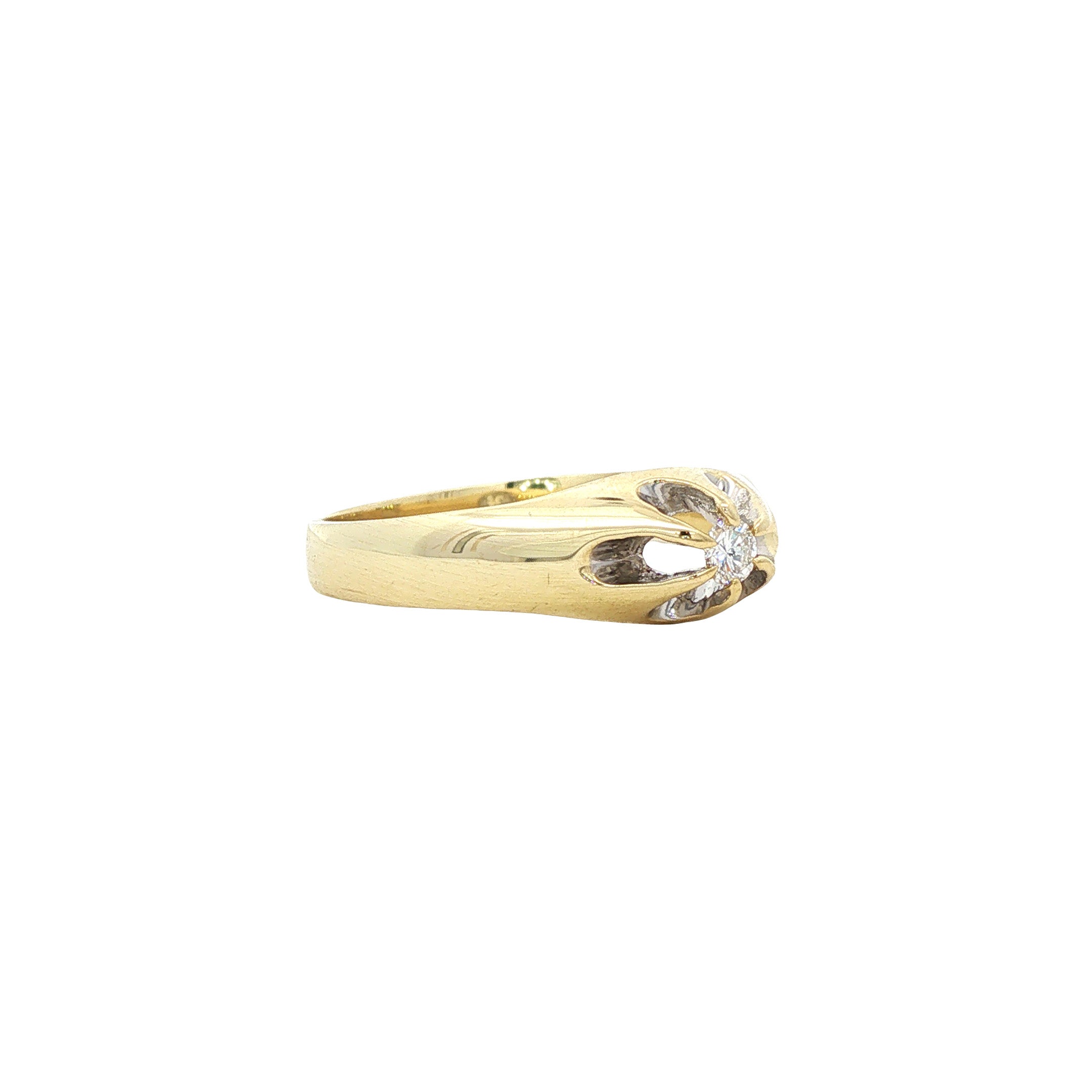 Gouden pinkring met diamant 14 karaat