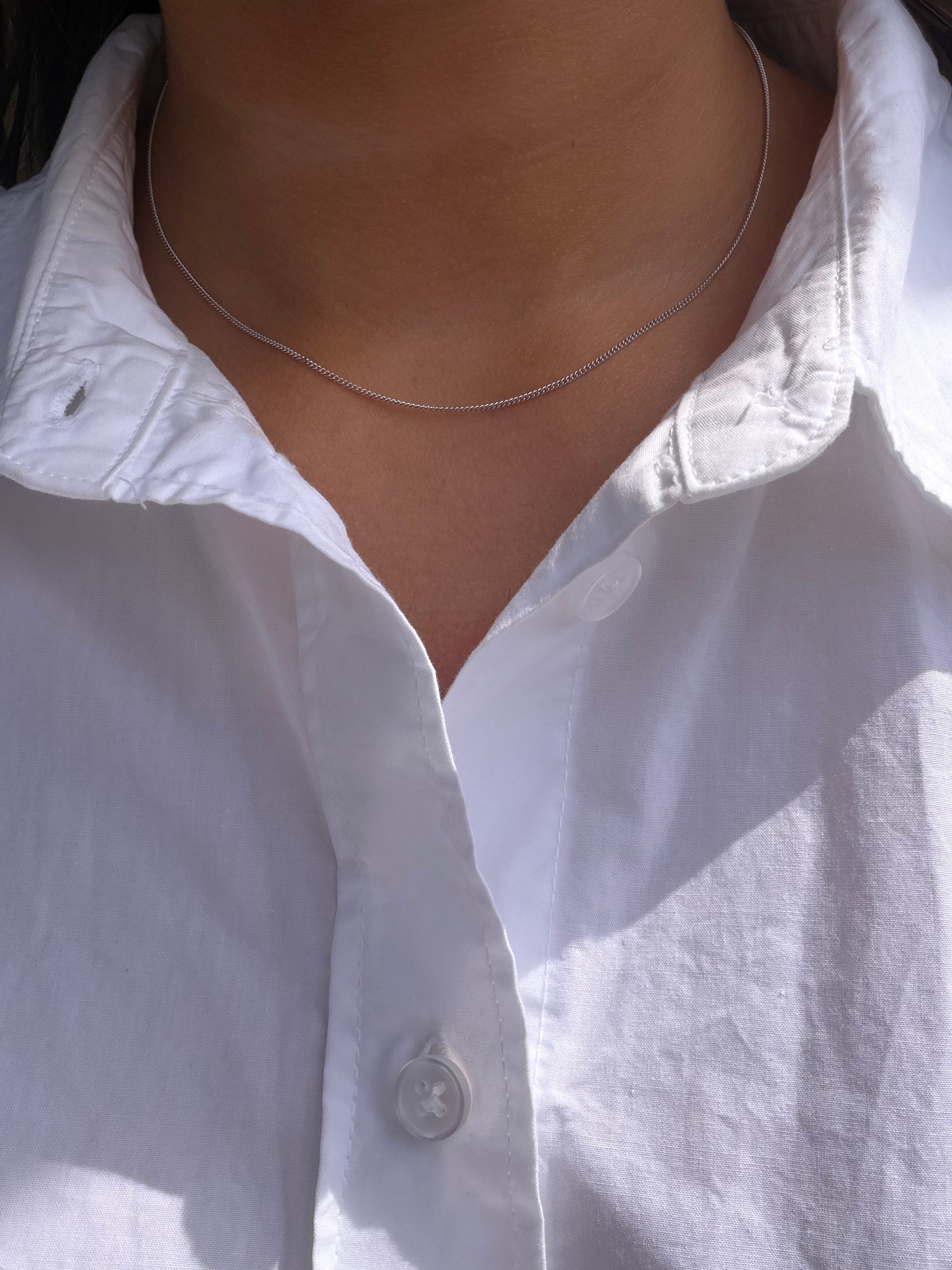 Witgouden lengtecollier gourmet 39 cm 18 karaat