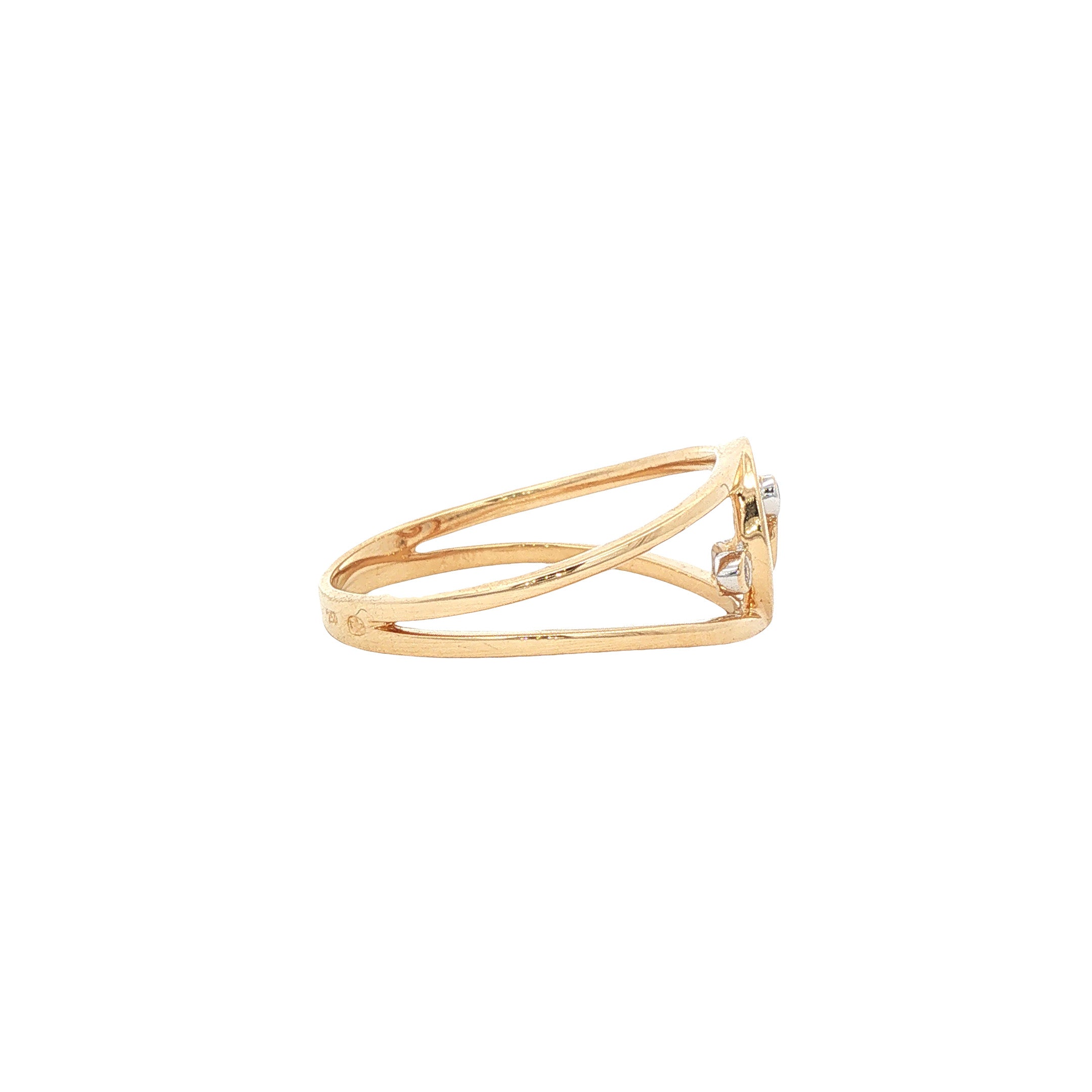 Rosegouden ring met diamant 18 karaat