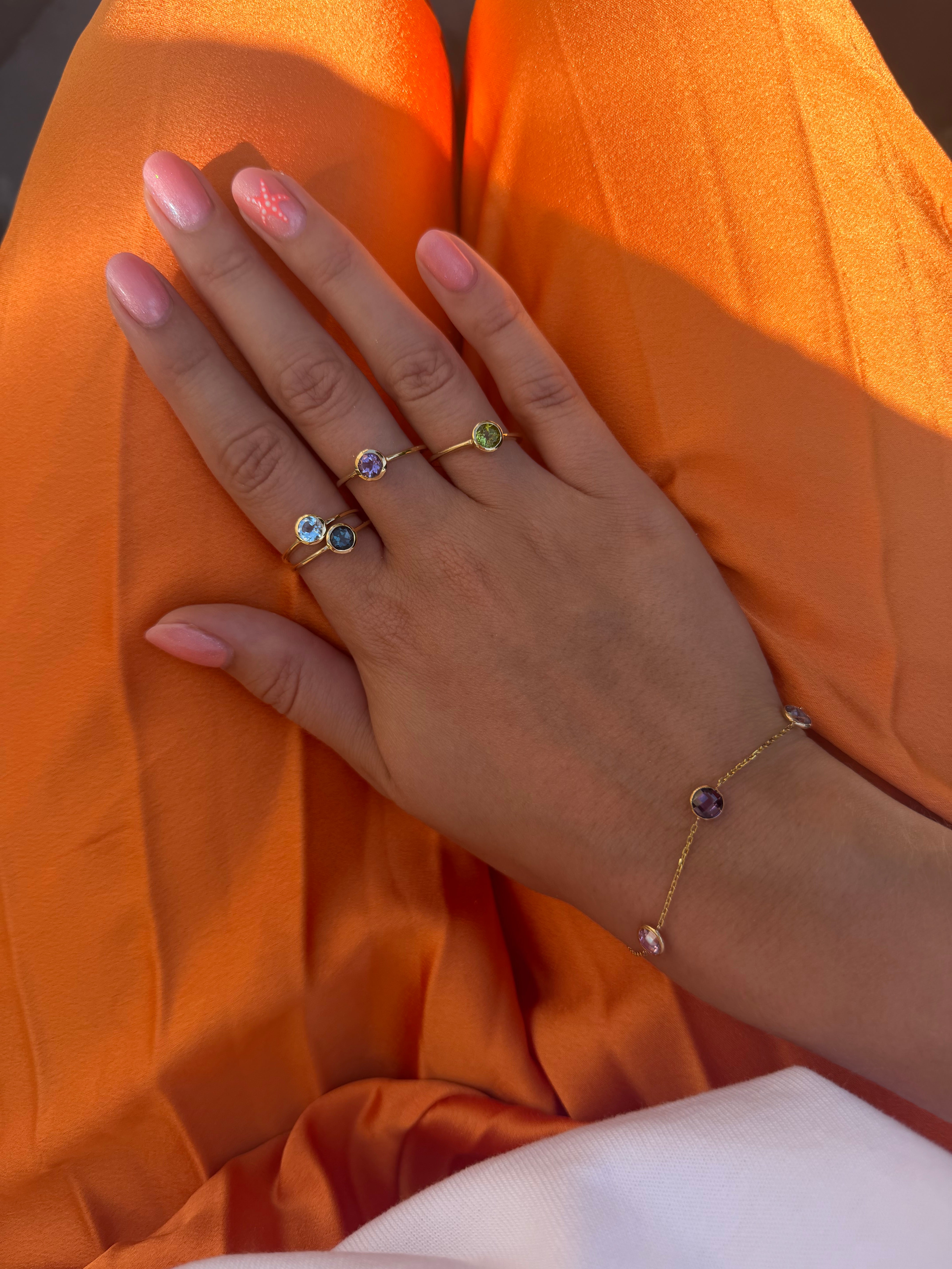 Armband met gekleurde zirkonia 9 karaat* nieuw