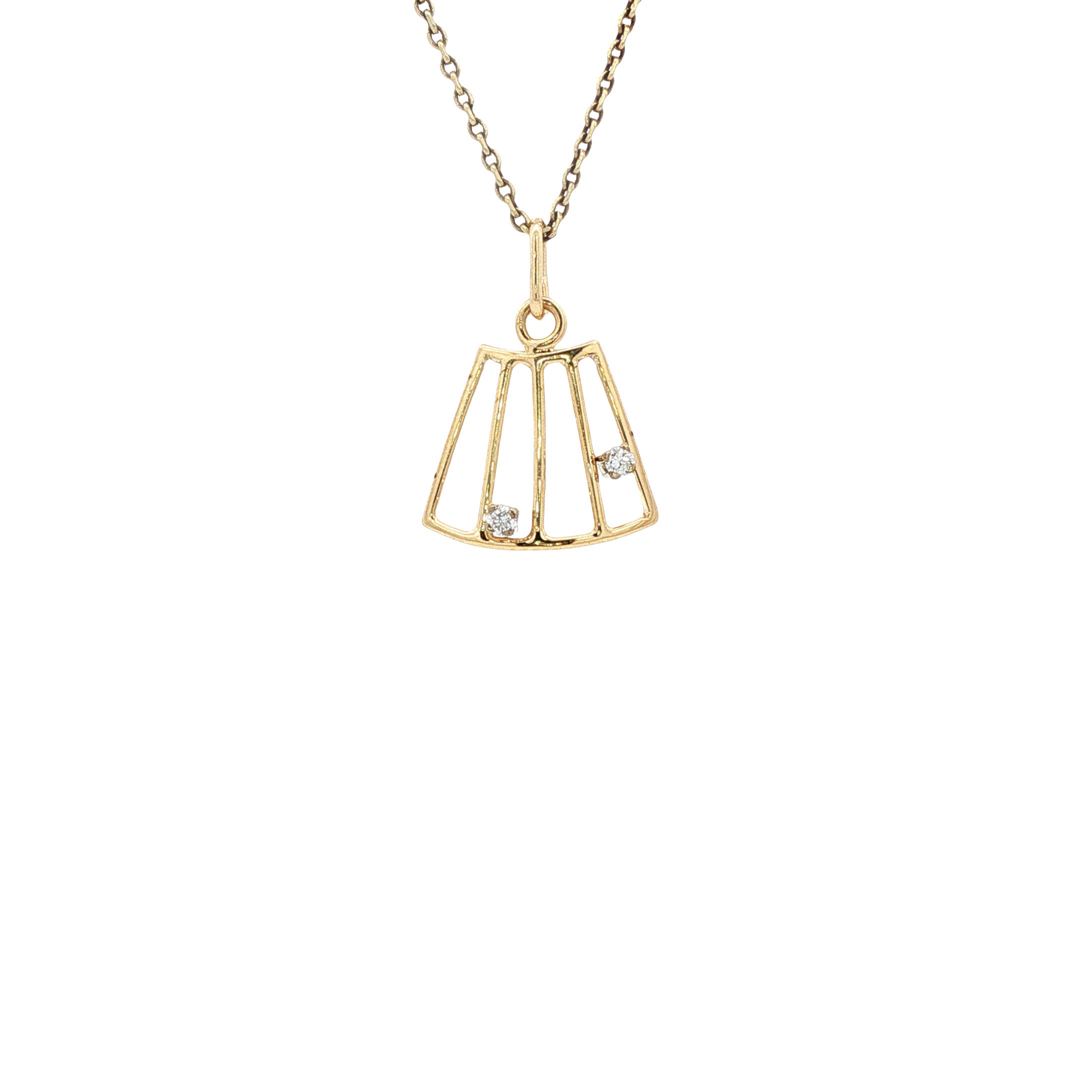 Gouden hanger met diamant 14 karaat