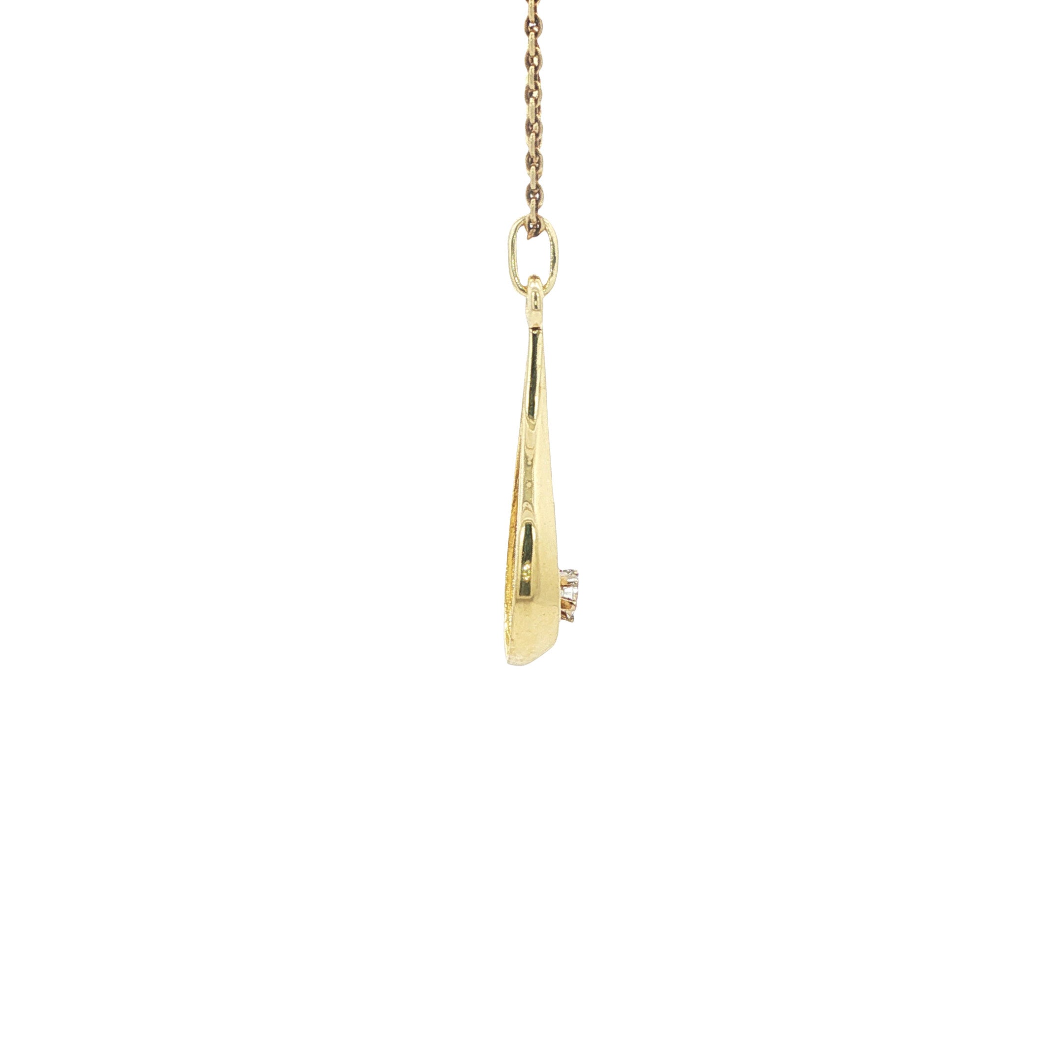 Gouden hanger met diamant 14 karaat
