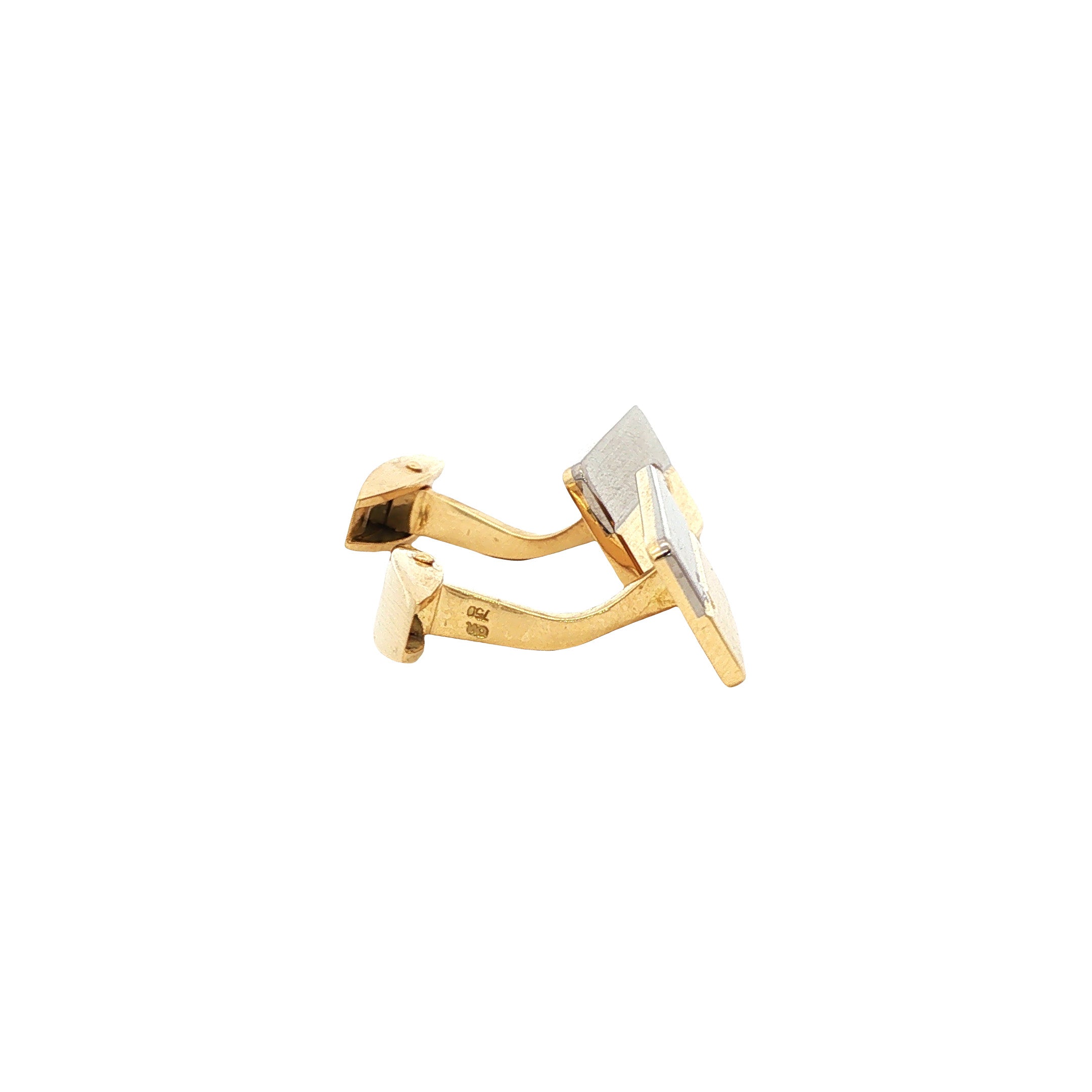 Gouden manchetknopen met diamant 18 karaat