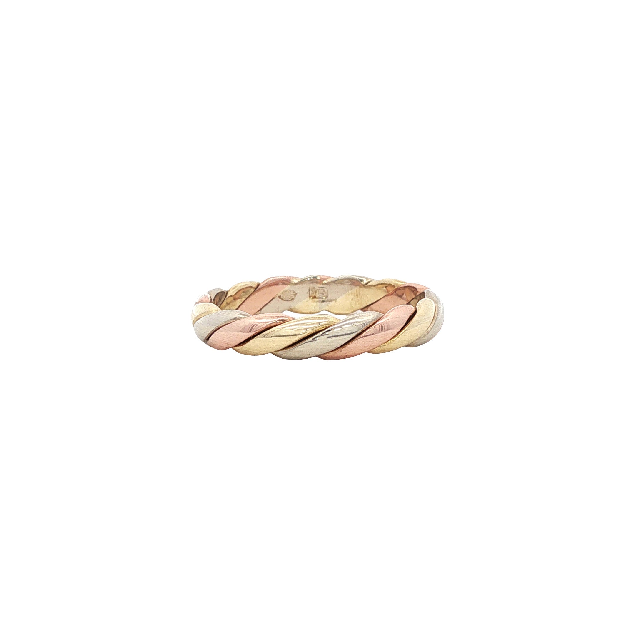 Tricolour gouden ring 14 karaat