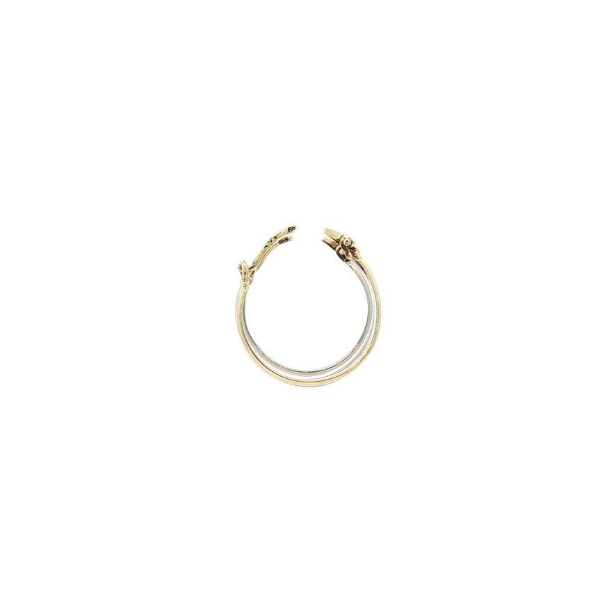 Tricolour gouden oorringen 14 karaat