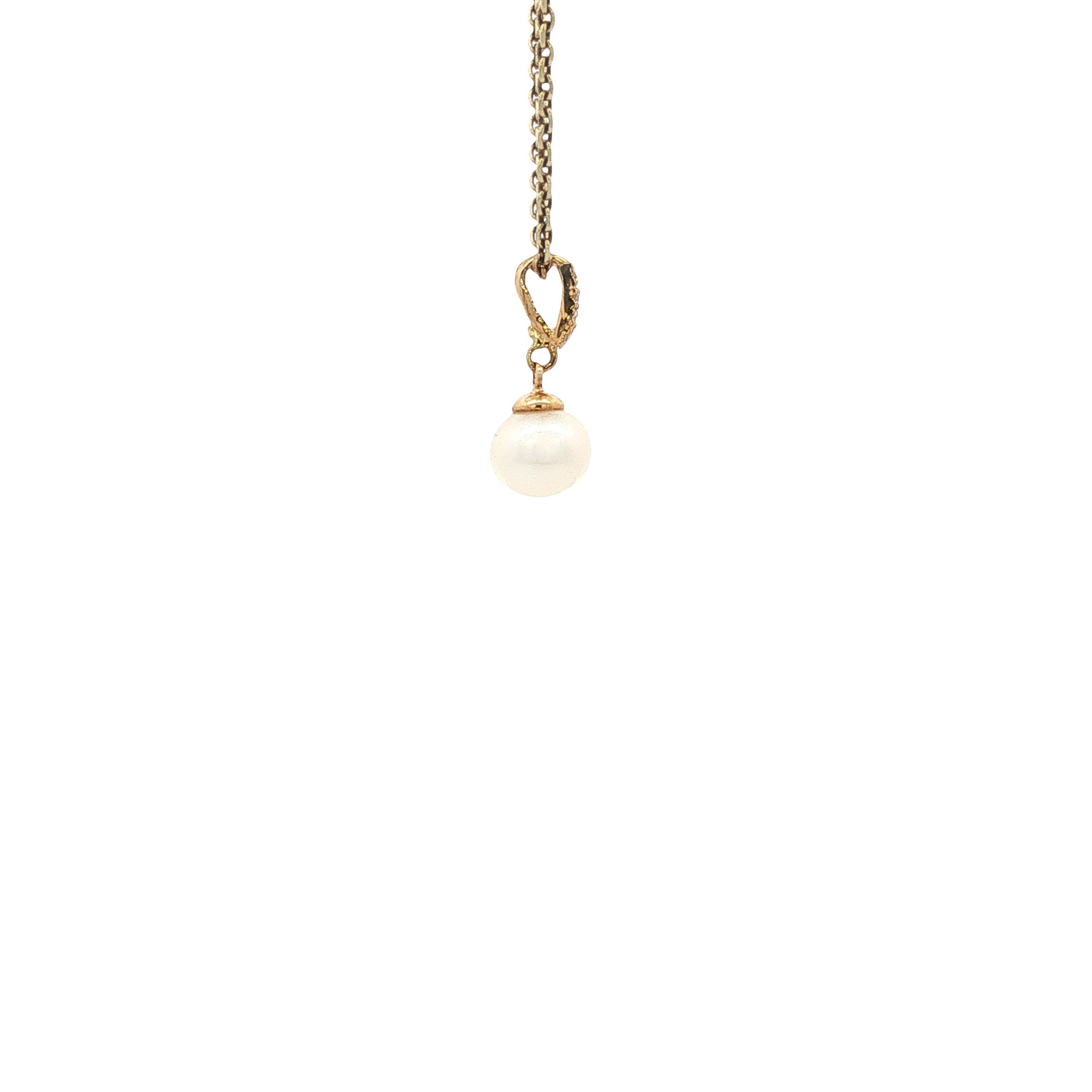 Gouden hanger met parel en diamant 14 karaat* nieuw