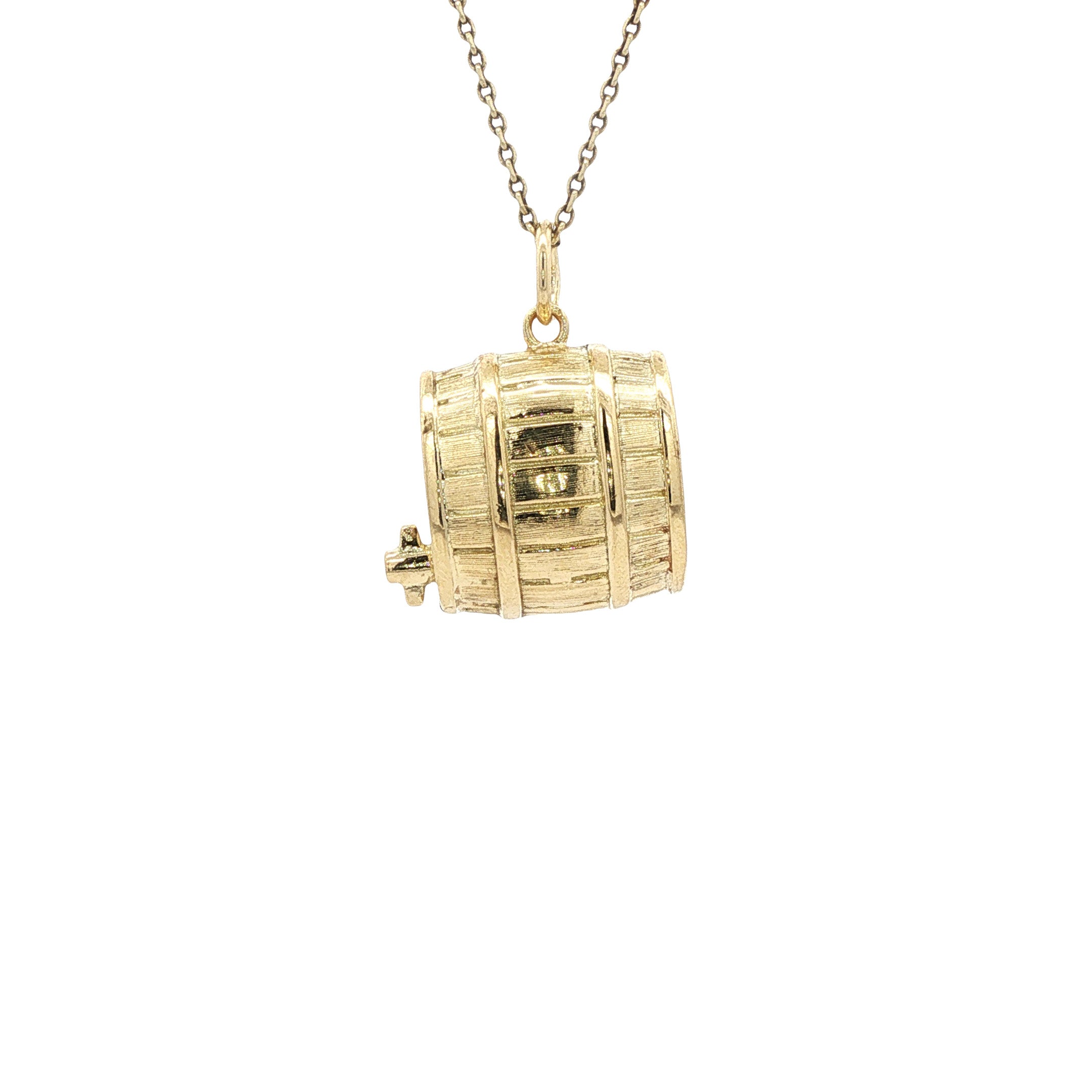 Gouden vintage hanger wijnvat 14 karaat