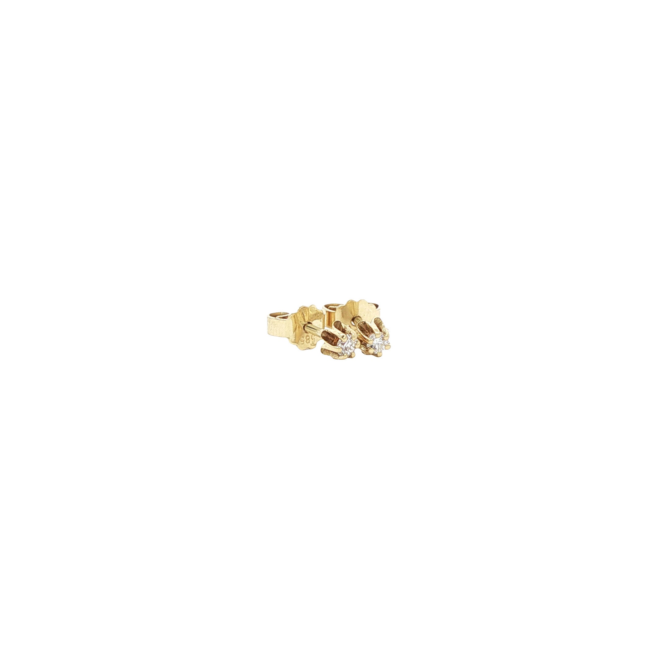 14-karat gold solitaire diamond stud earrings