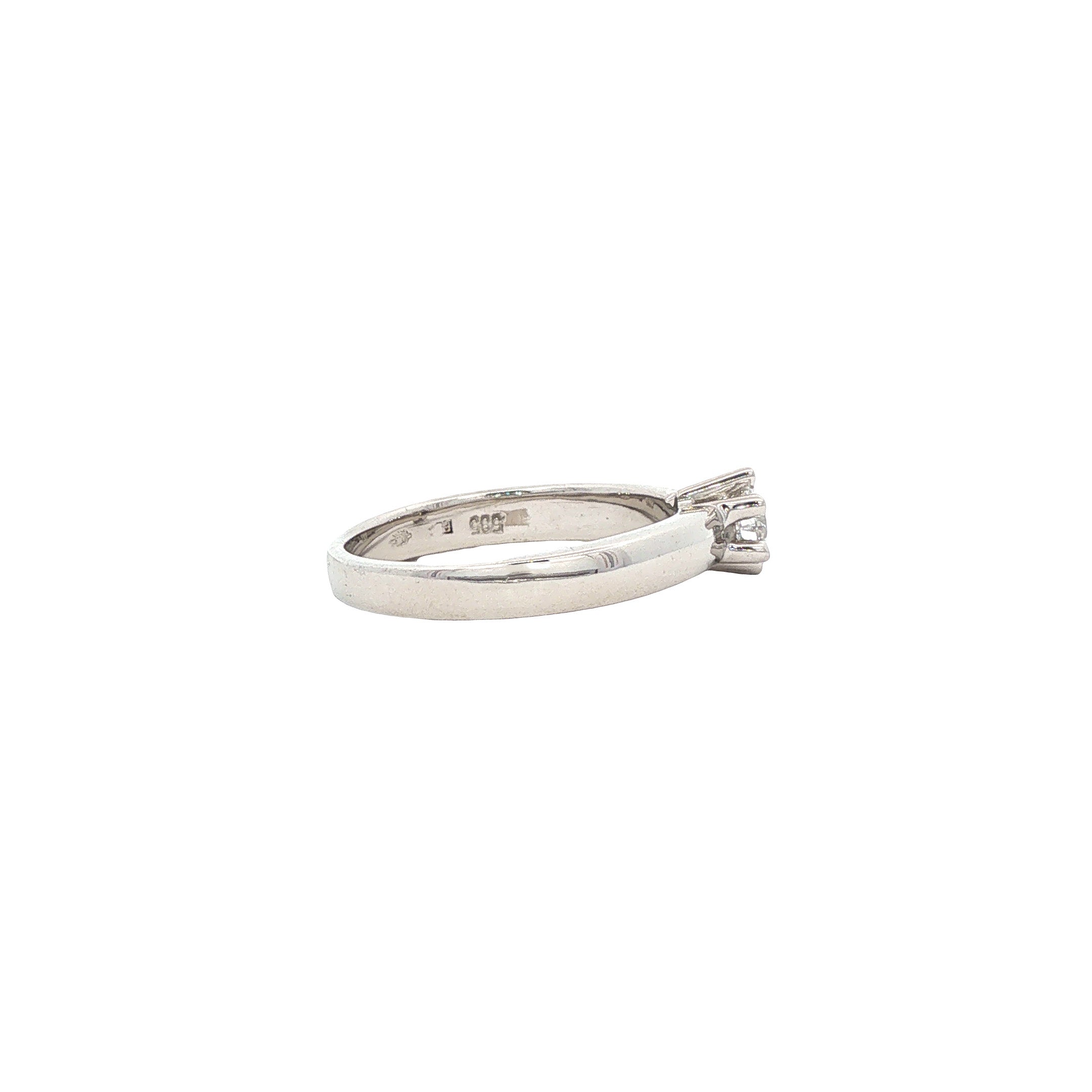 Witgouden solitair ring met diamant 14 karaat