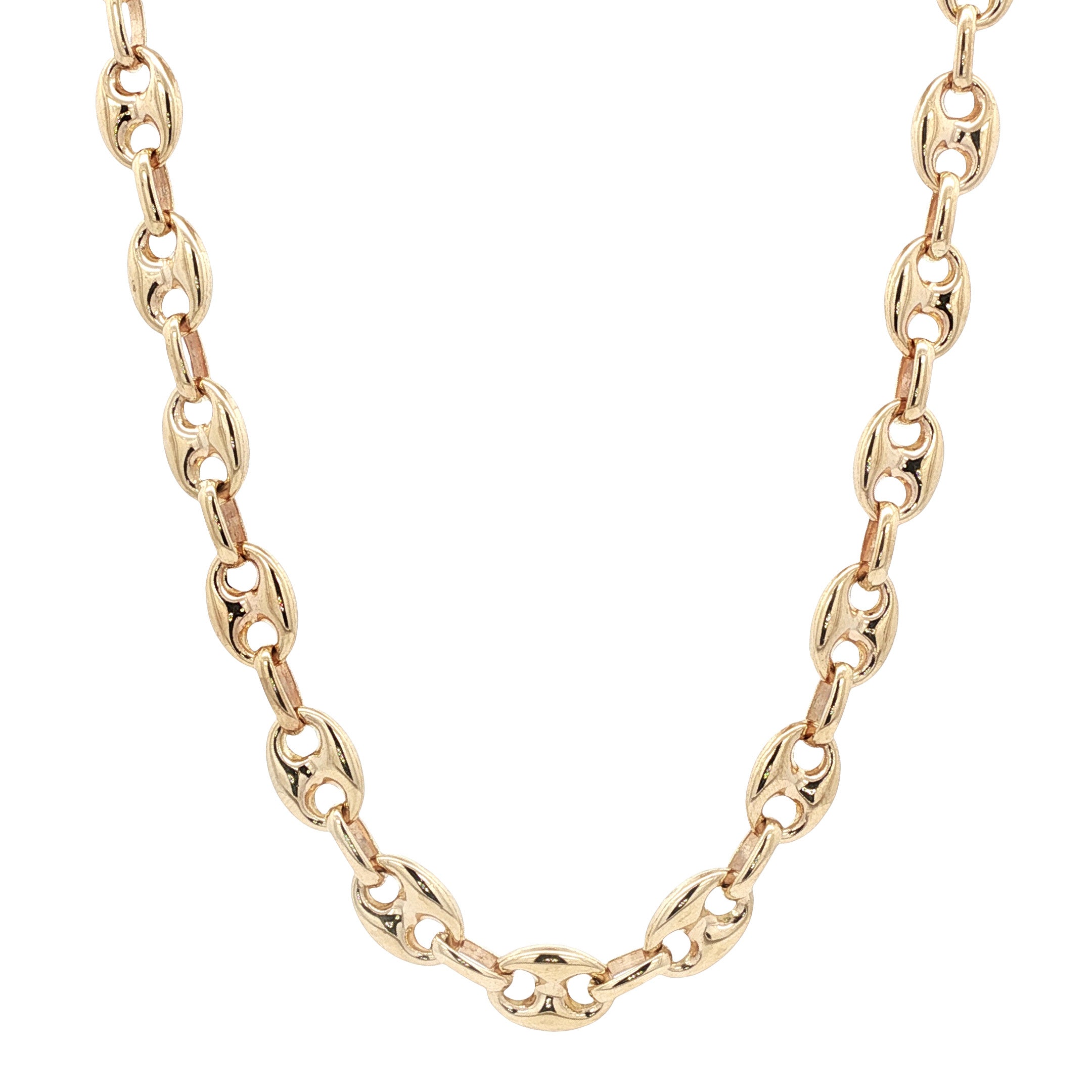 Gouden koffieboon collier 73 cm 14 karaat