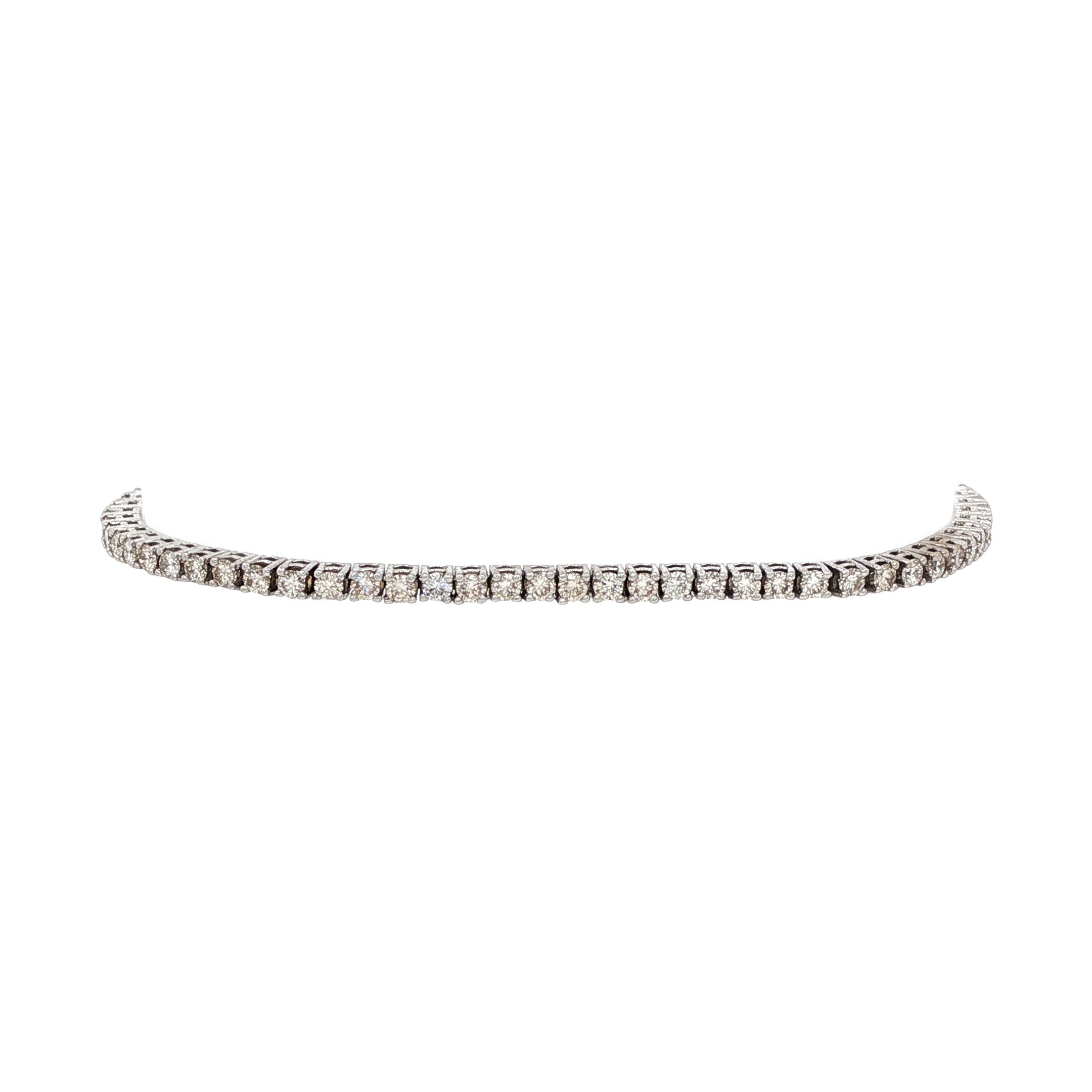 Witgouden tennisarmband met diamant 17.5 cm 18 karaat
