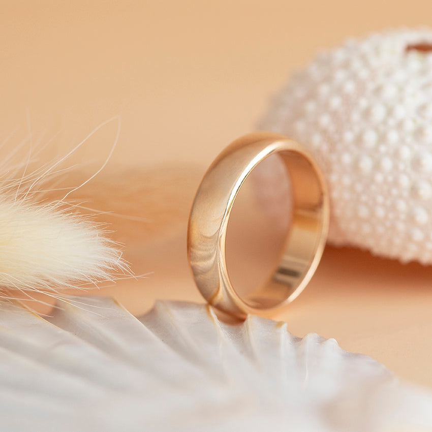 Rosegouden gladde ring 14 karaat