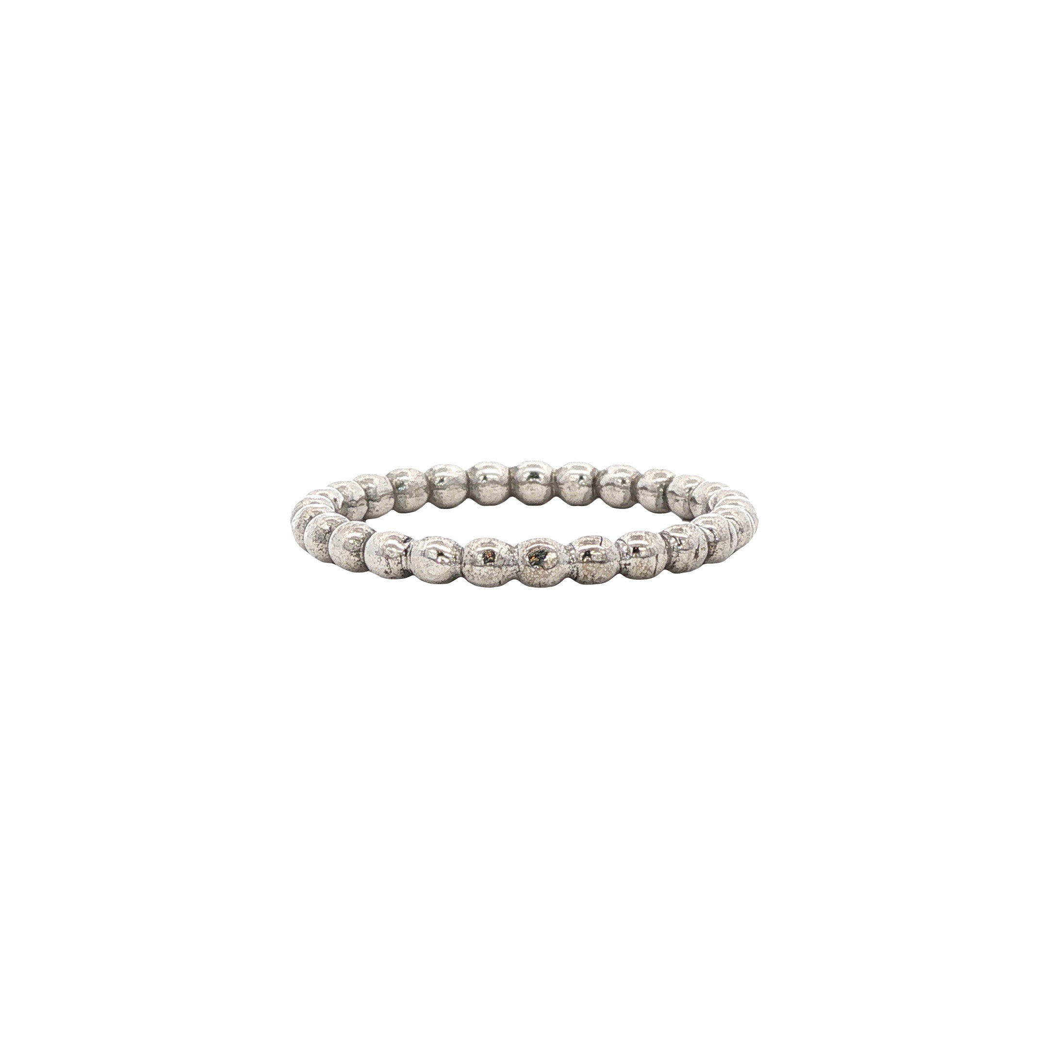 Witgouden bolletjes ring 14 karaat