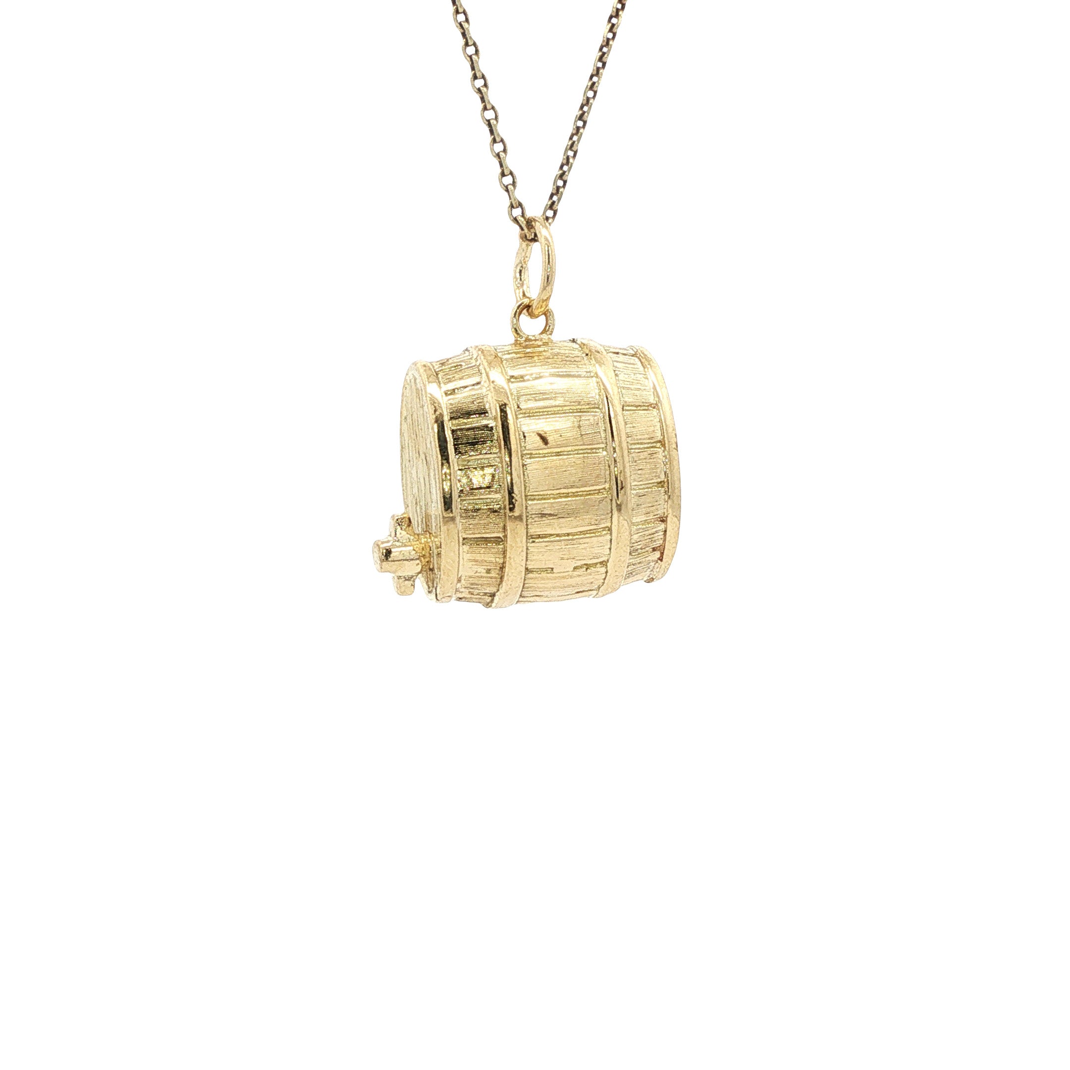 Gouden vintage hanger wijnvat 14 karaat