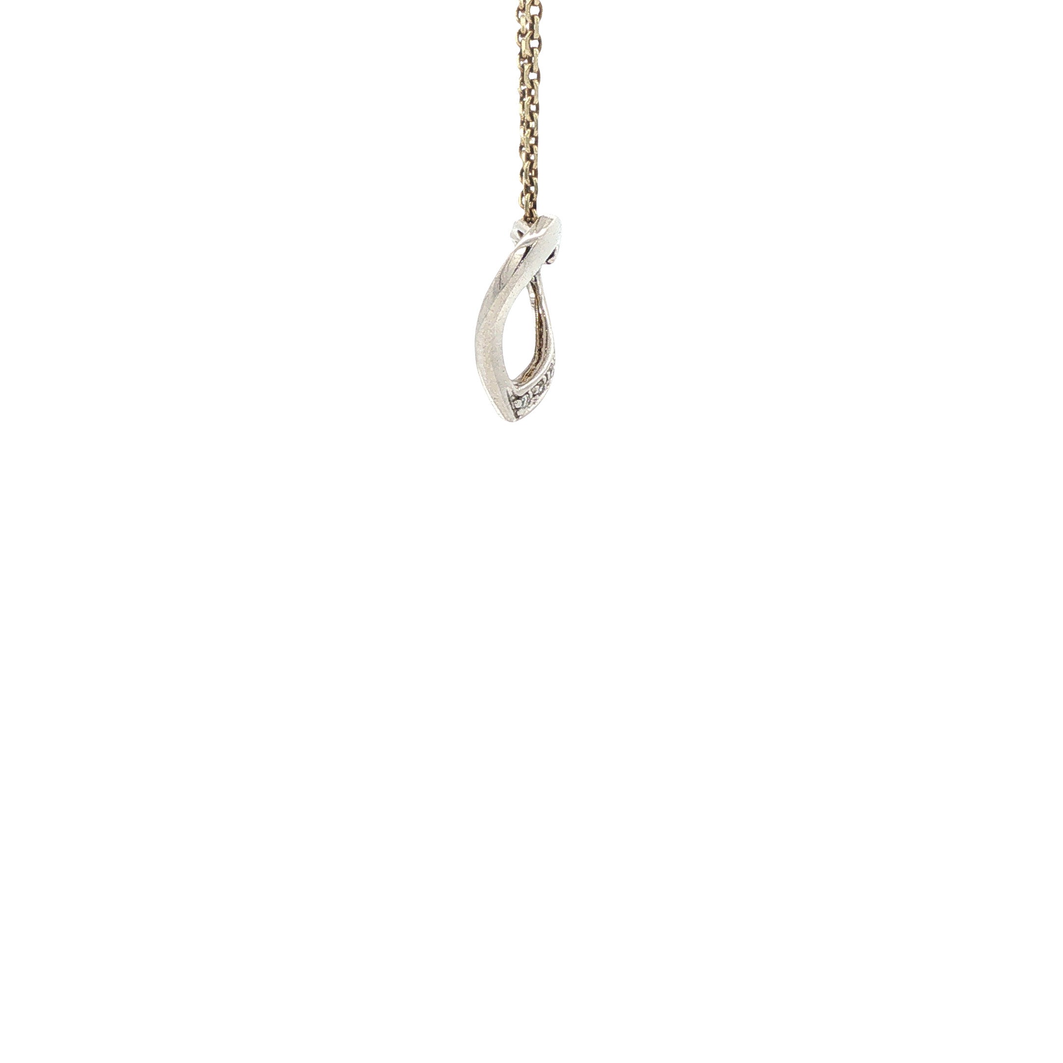Witgouden hart hanger met diamant 14 karaat