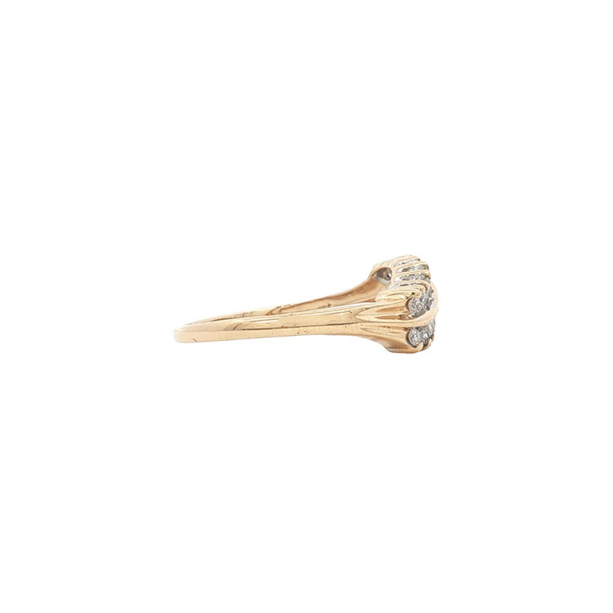 18-karat gold hammered ring with diamond