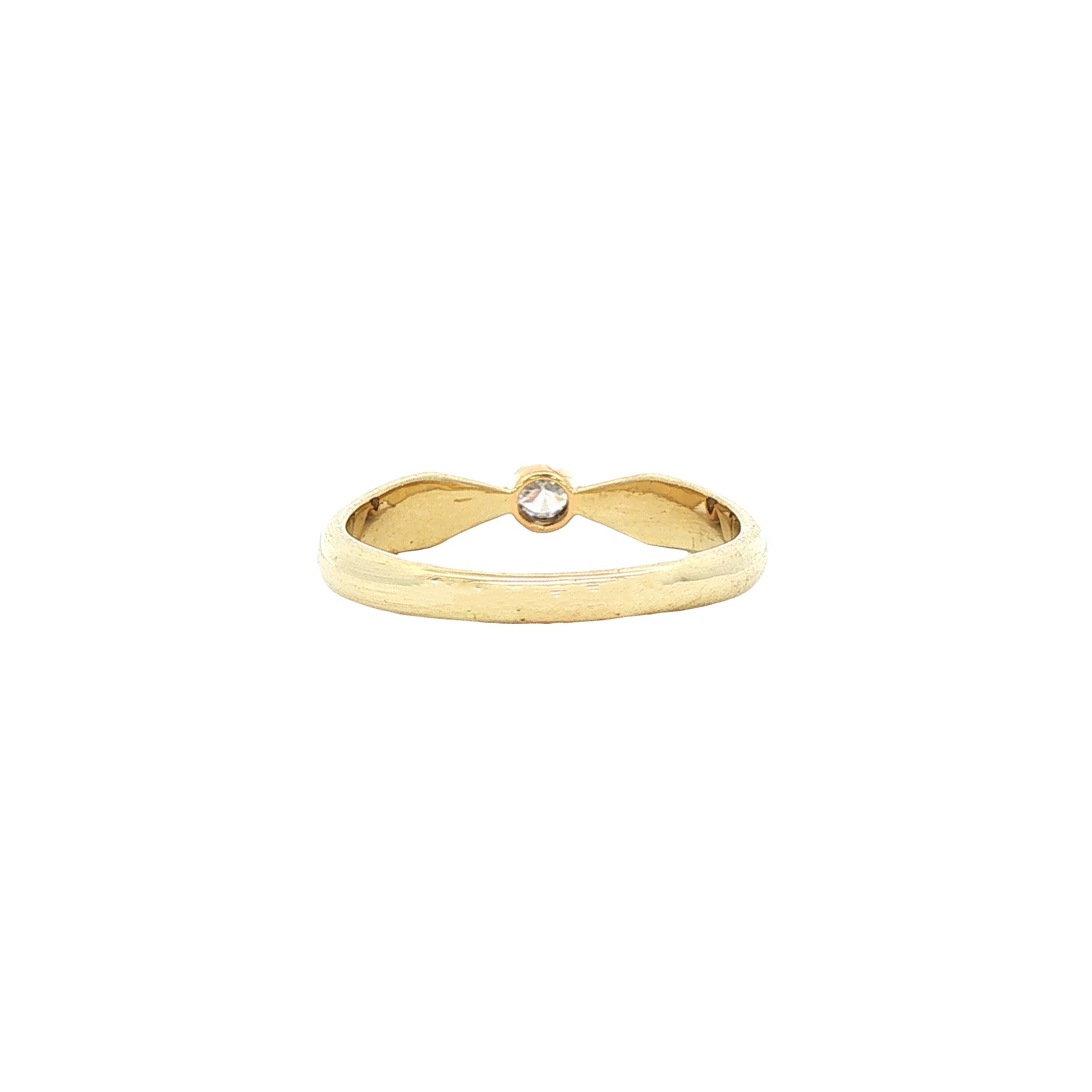 Gouden solitair ring met diamant 14 karaat