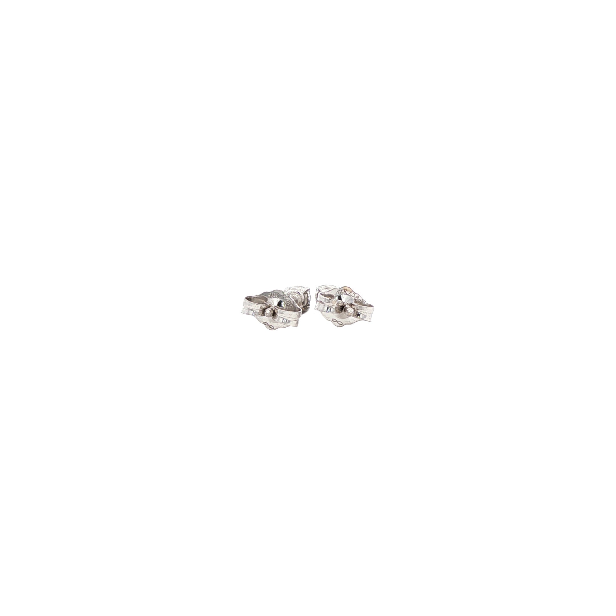 White gold solitaire stud earrings with diamond 14 karat*new
