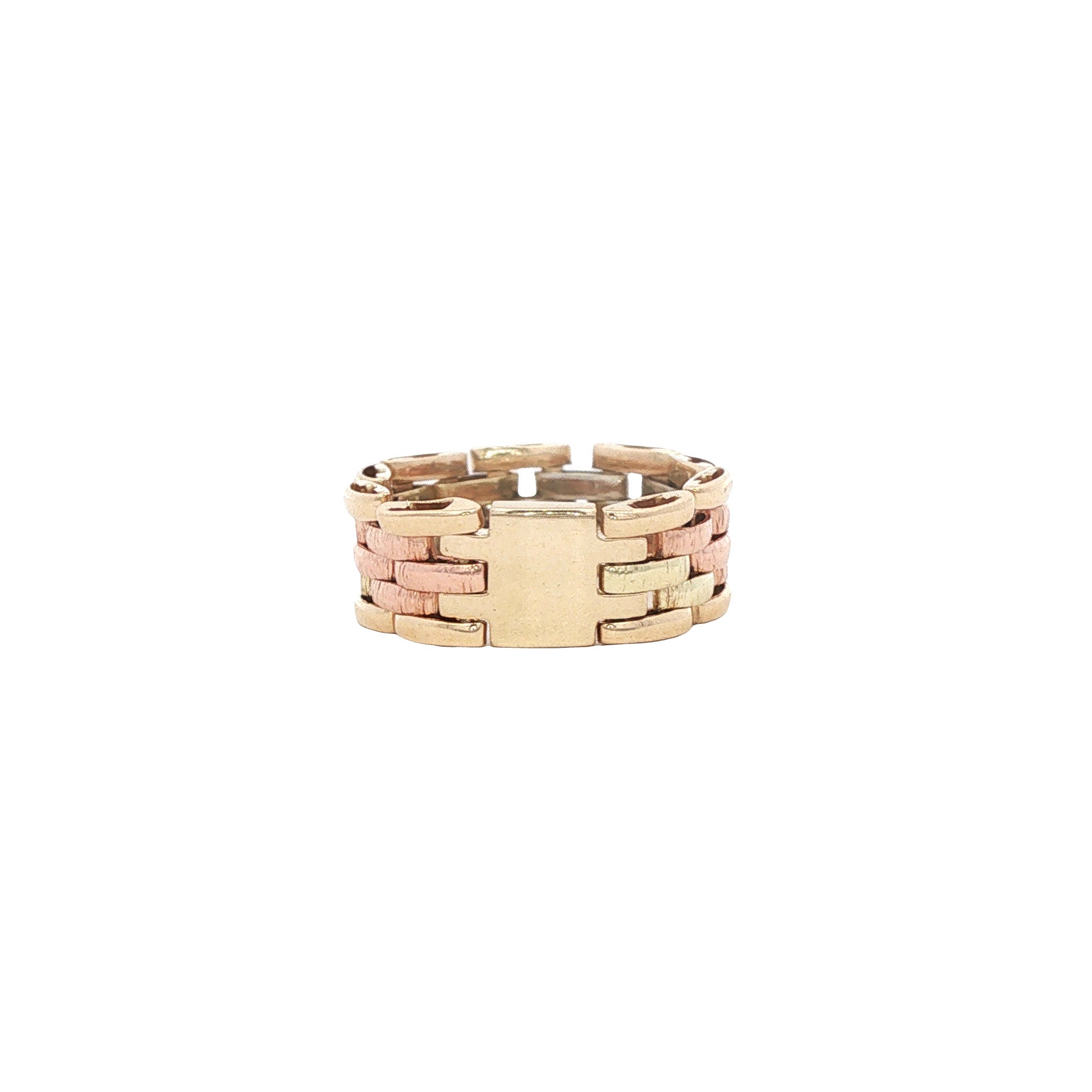 Tricolour gouden ring 14 karaat