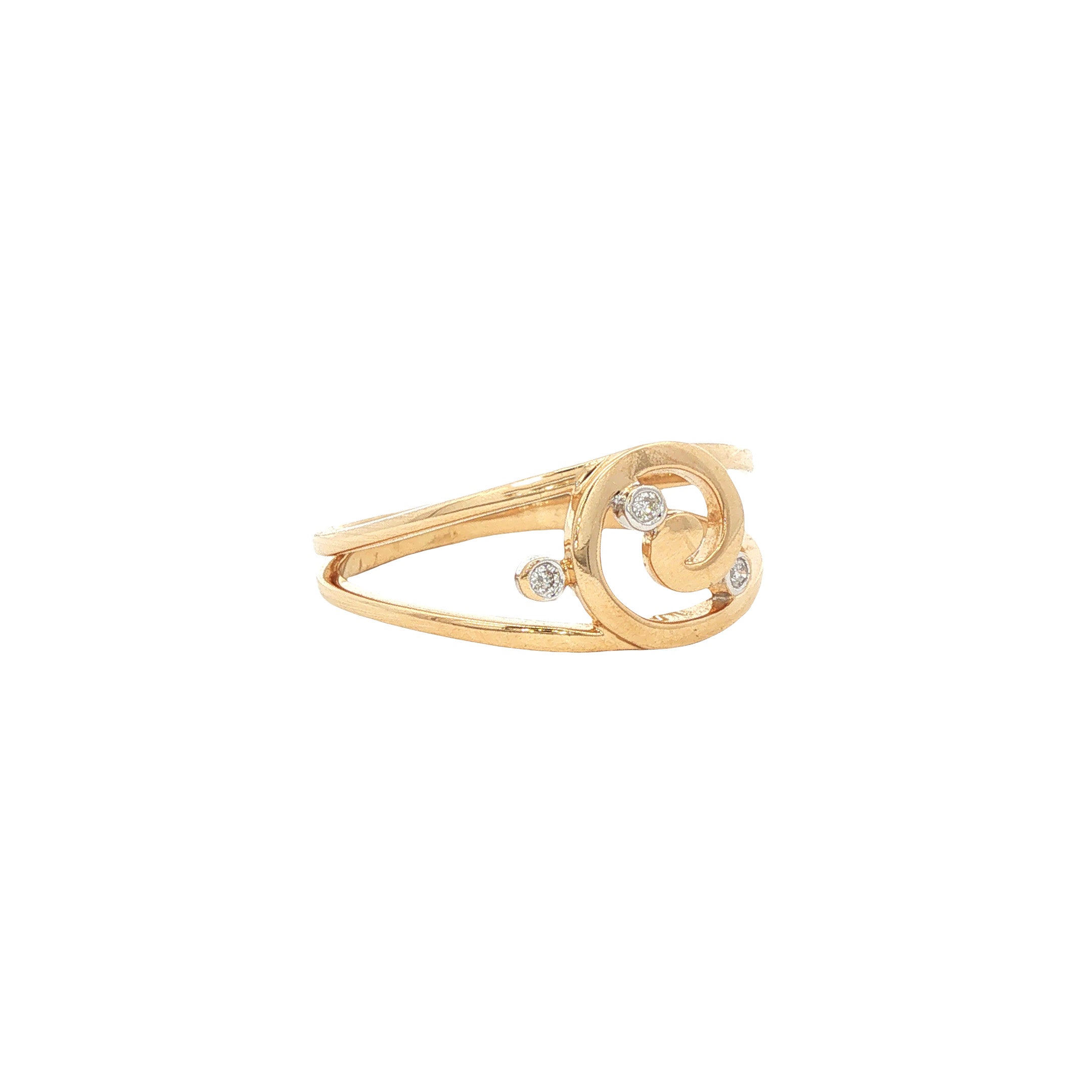 Rosegouden ring met diamant 18 karaat
