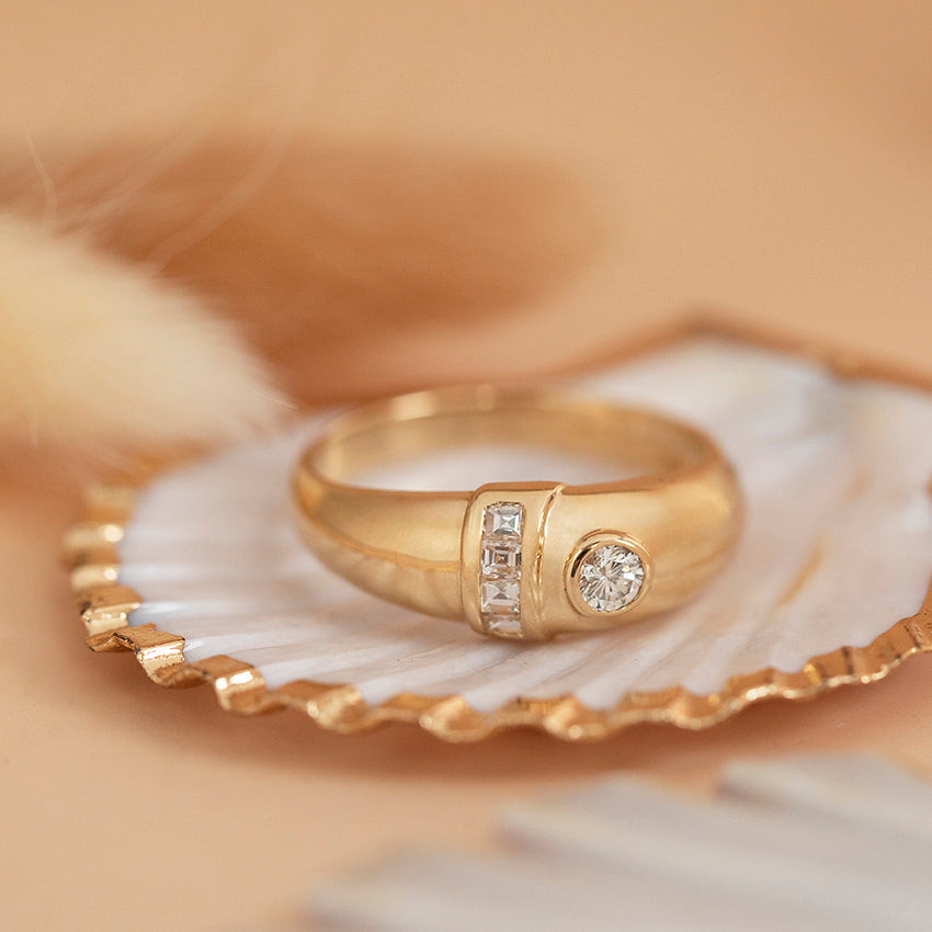 Gouden ring met diamant 18 karaat