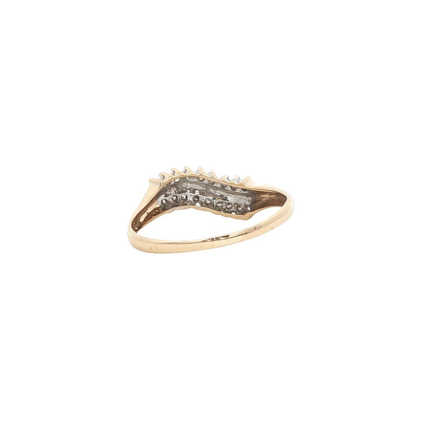 18-karat gold hammered ring with diamond