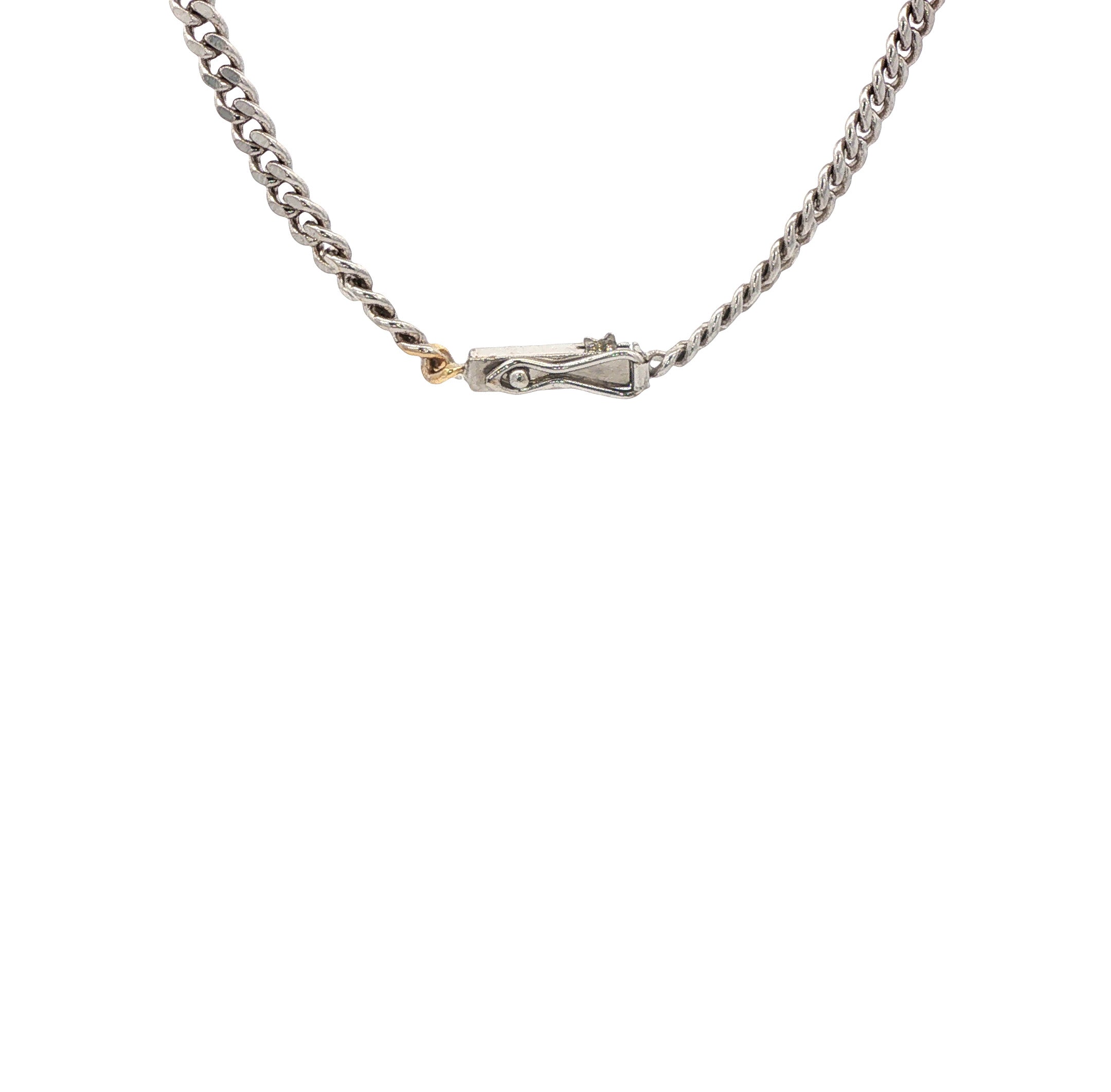 Witgouden gourmet collier 50 cm 14 karaat