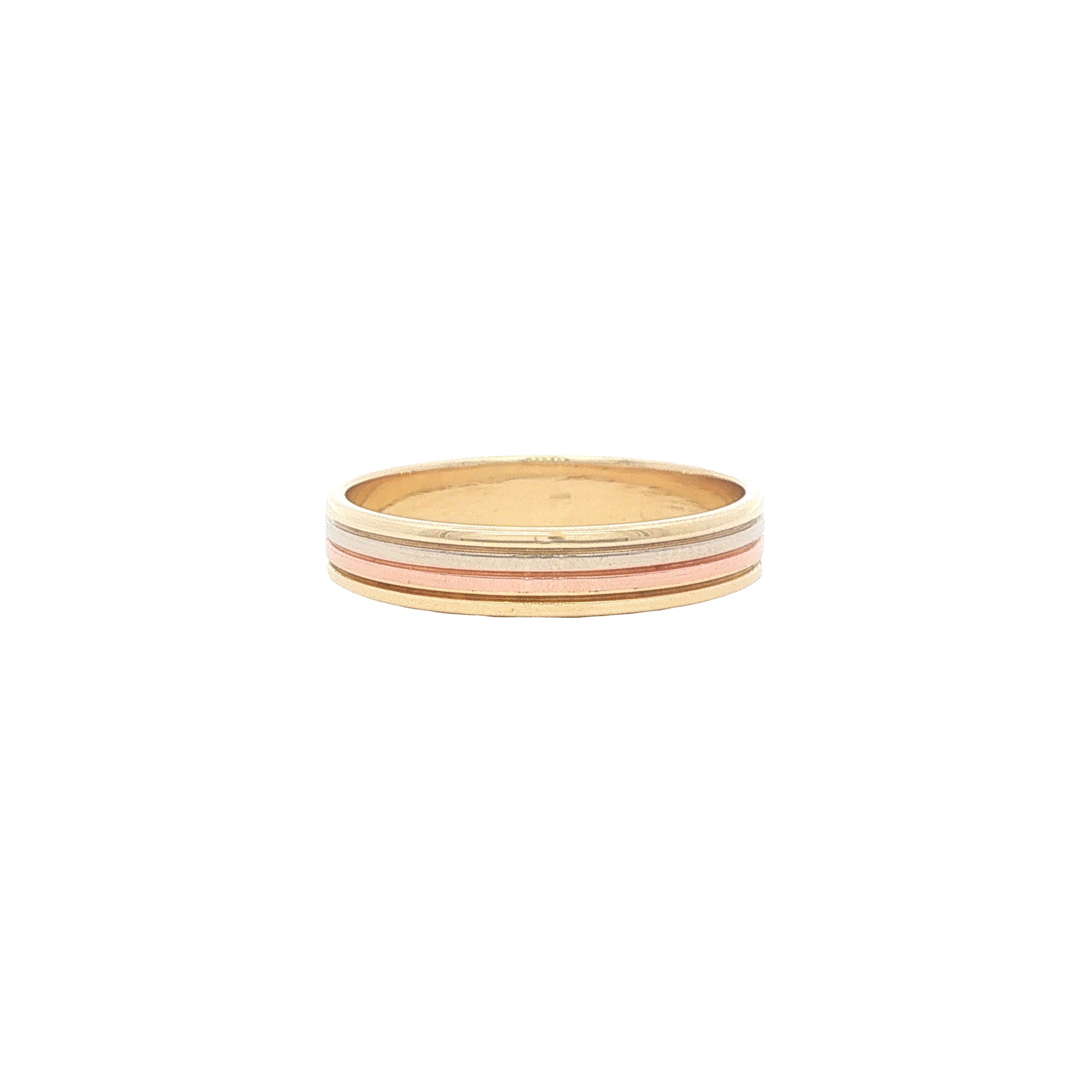 Tricolour gouden ring 14 karaat