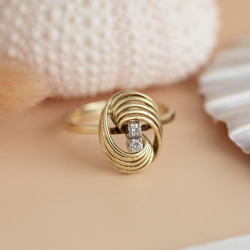 14-karat gold ring with a diamond