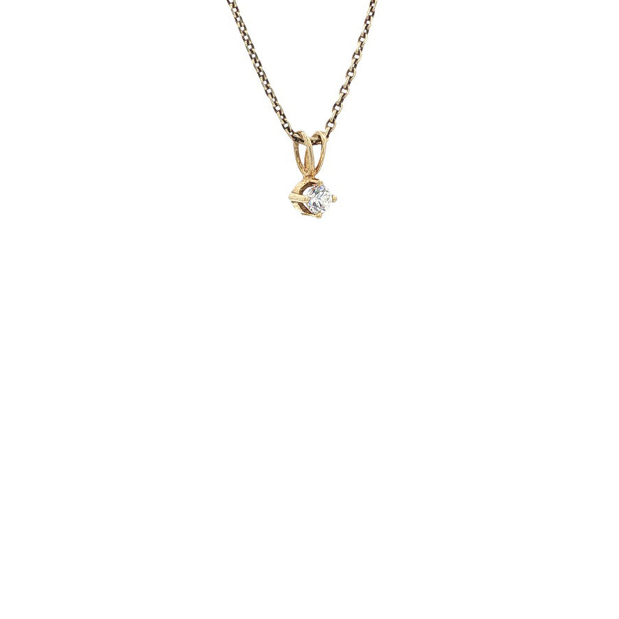Gouden solitair hanger met zirkonia 14 karaat