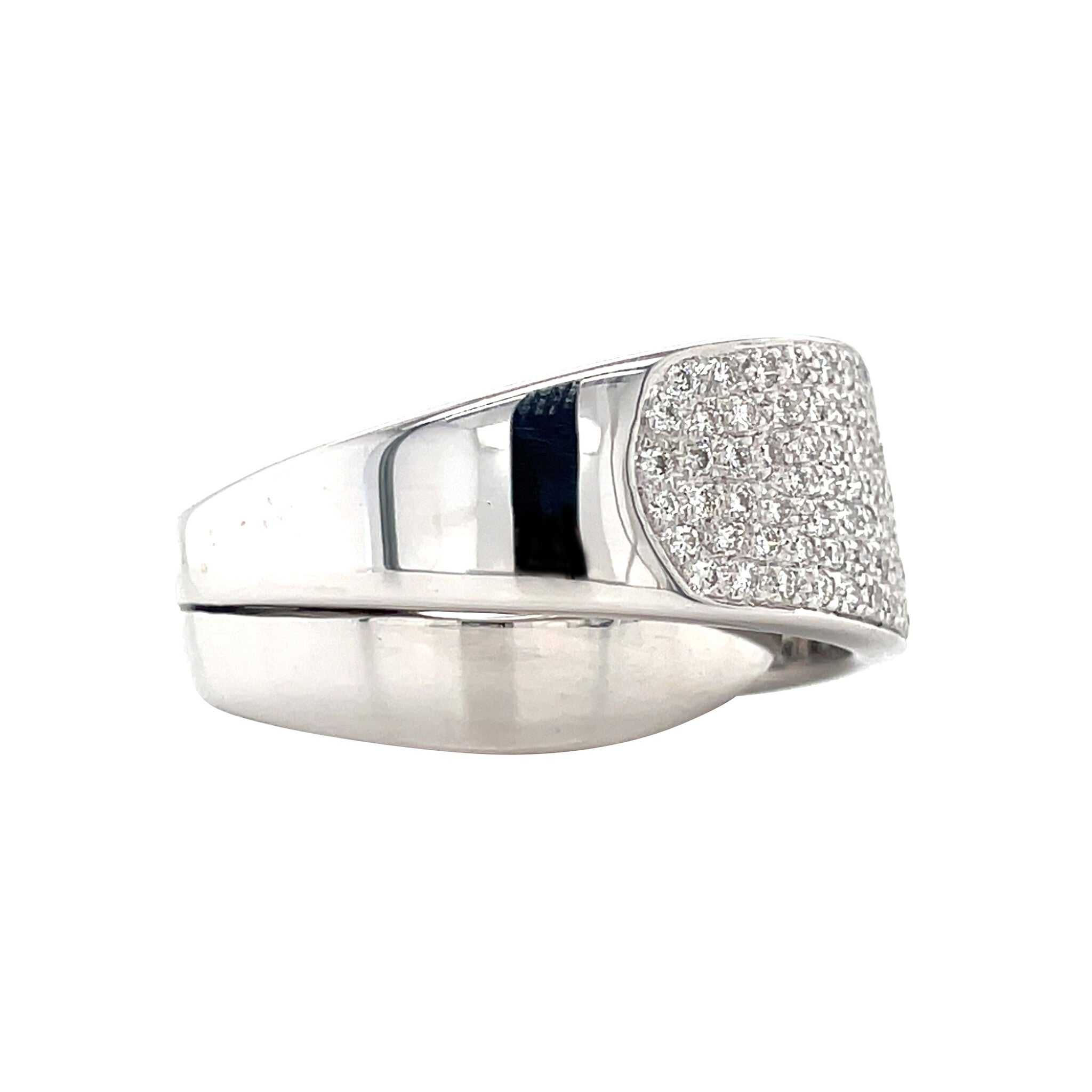 White gold ring with diamond 18 karat