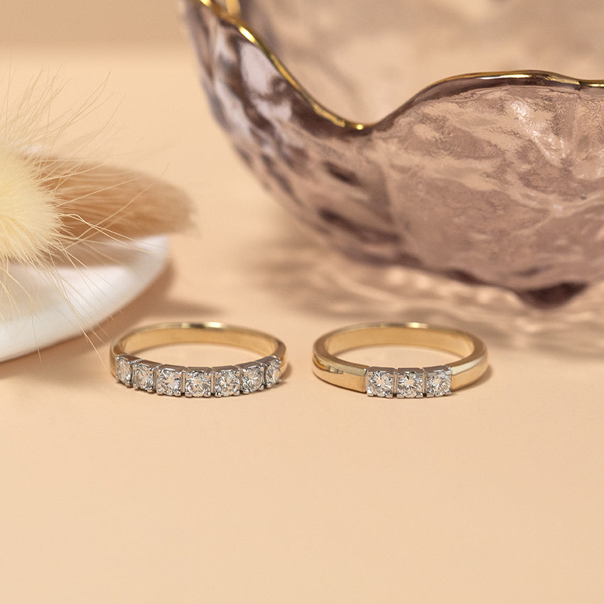 Golden memoire ring with diamond 14 karat* new