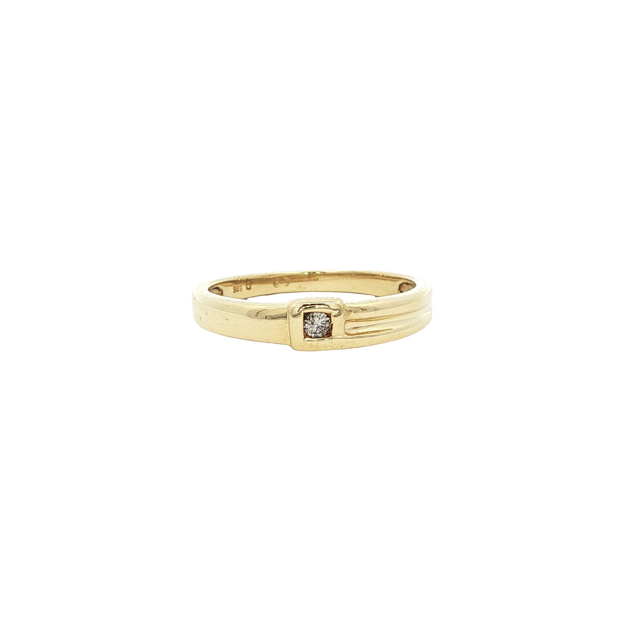 Golden ring with diamond 14 karat