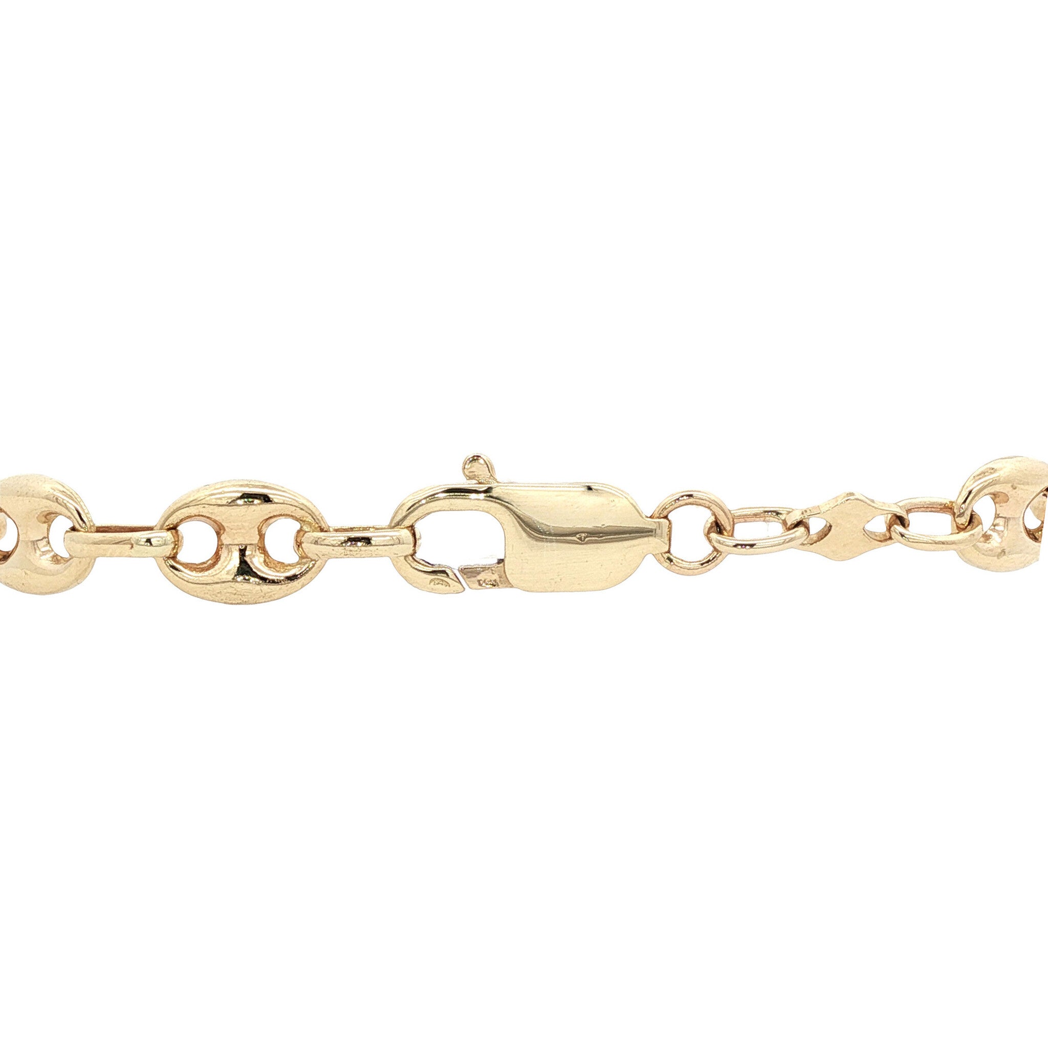 Gouden koffiebonen armband 19 cm 14 karaat