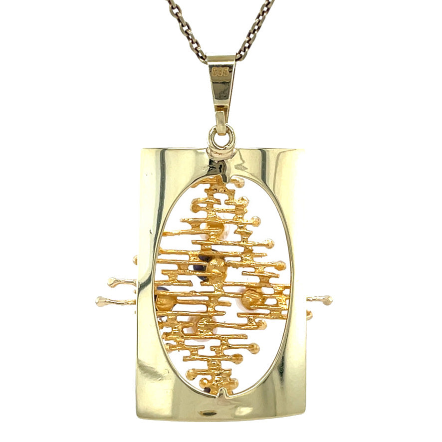 Gold pendant with pearl 14 karat