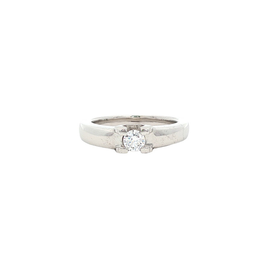 Witgouden solitair ring met diamant 18 karaat